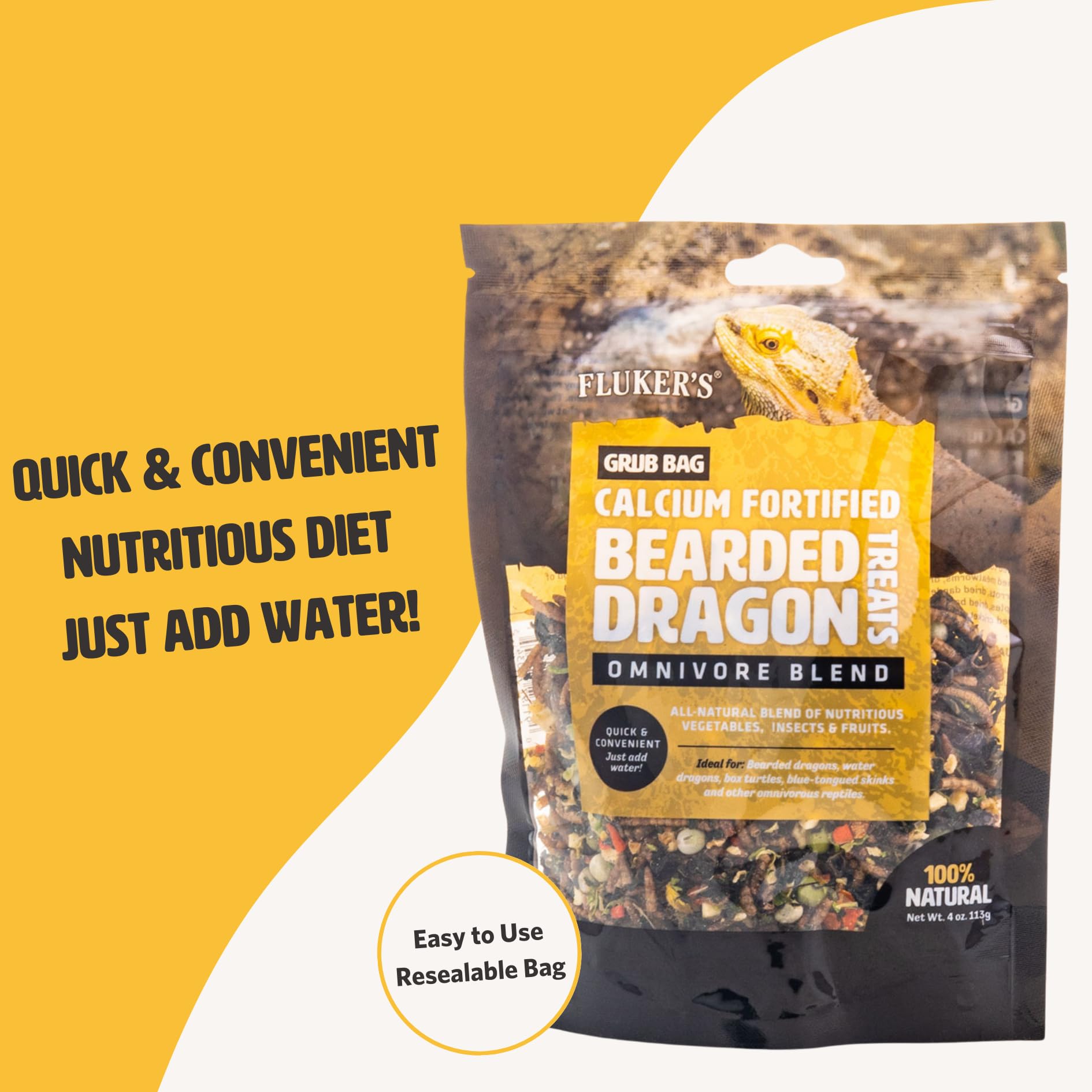 Flukers Grub Bag Calcium Fortified Treats for Bearded Dragons