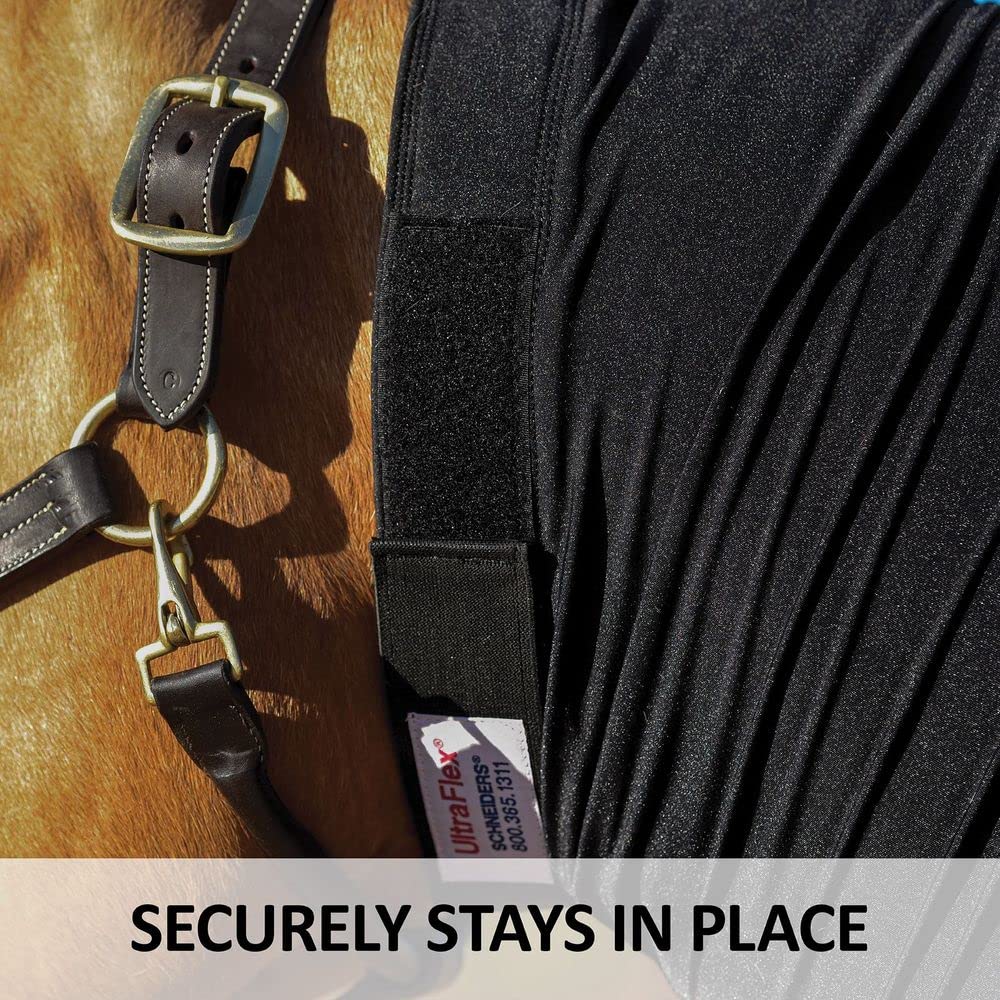 UltraFlex Horse Sleazy Slickers | Horse Protection Slinky | Dirt & Dust Defense | Faceless Pull-On Hood | Black, Medium