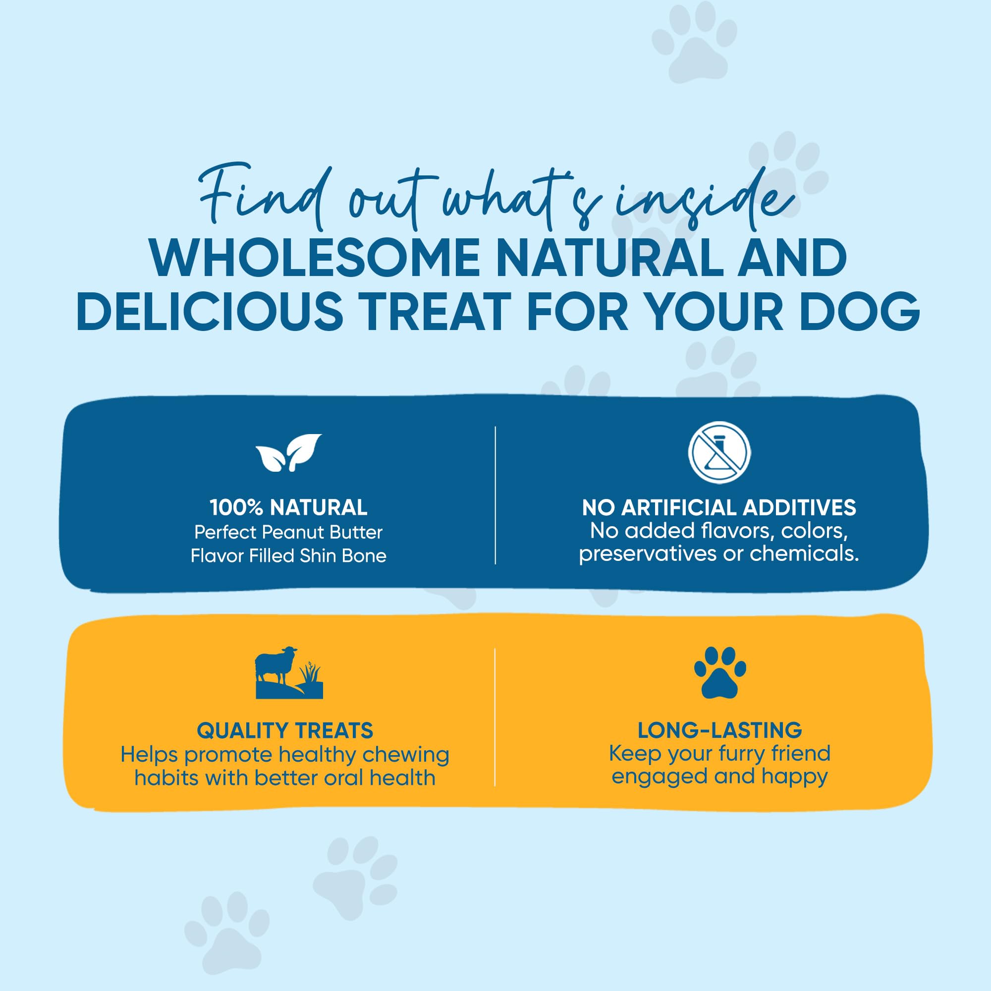 123 Treats, Filled Dog Bones for Large Dogs, Stuffed Peanut Butter Shin for Dogs (5 to 6 Beef Bones - 4 Count) Long Lasting Dog