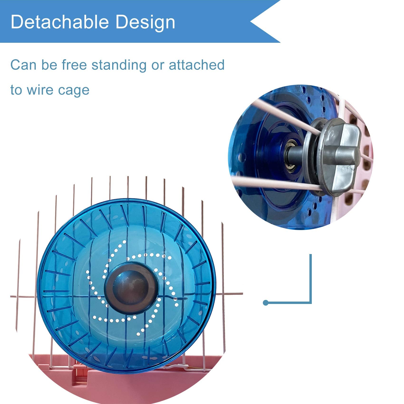 Petest Hamster Exercise Wheel, Silent Spinner Hamster Running Wheels, Diameter 6.7 Inch, Blue