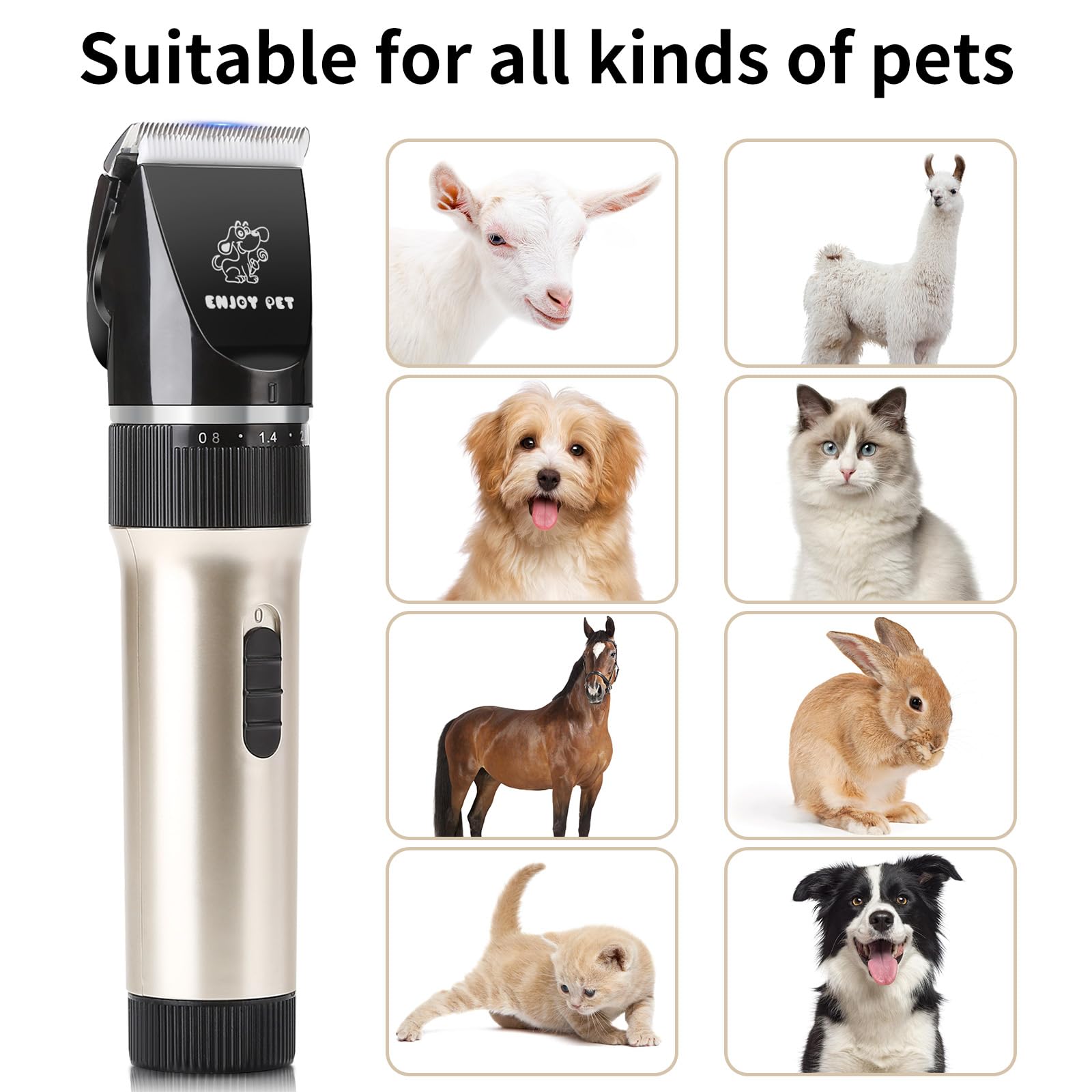 Dog Clippers For Grooming, Low Noise Dog Grooming Clippers, Cordless Dog Hair Trimmer, Rechargeable Dog Shavers For Grooming Dogs Cats Pets