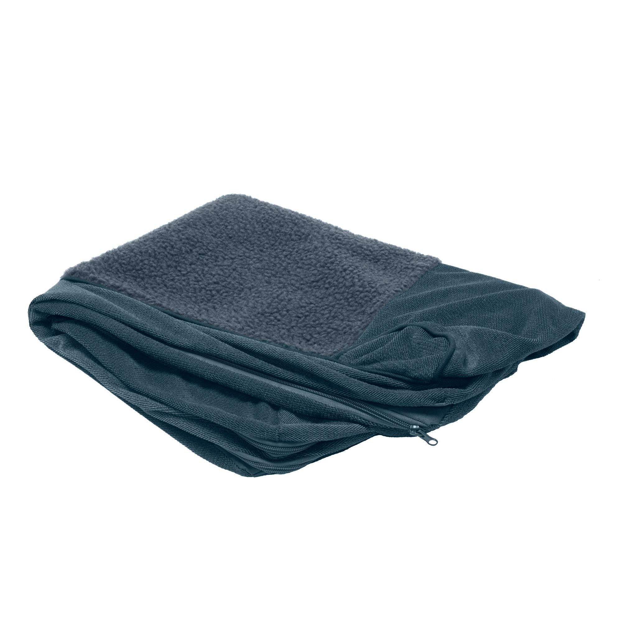 Furhaven Replacement Dog Bed Cover Sherpa & Chenille Sofa-Style, Machine Washable - Orion Blue, Jumbo (X-Large)