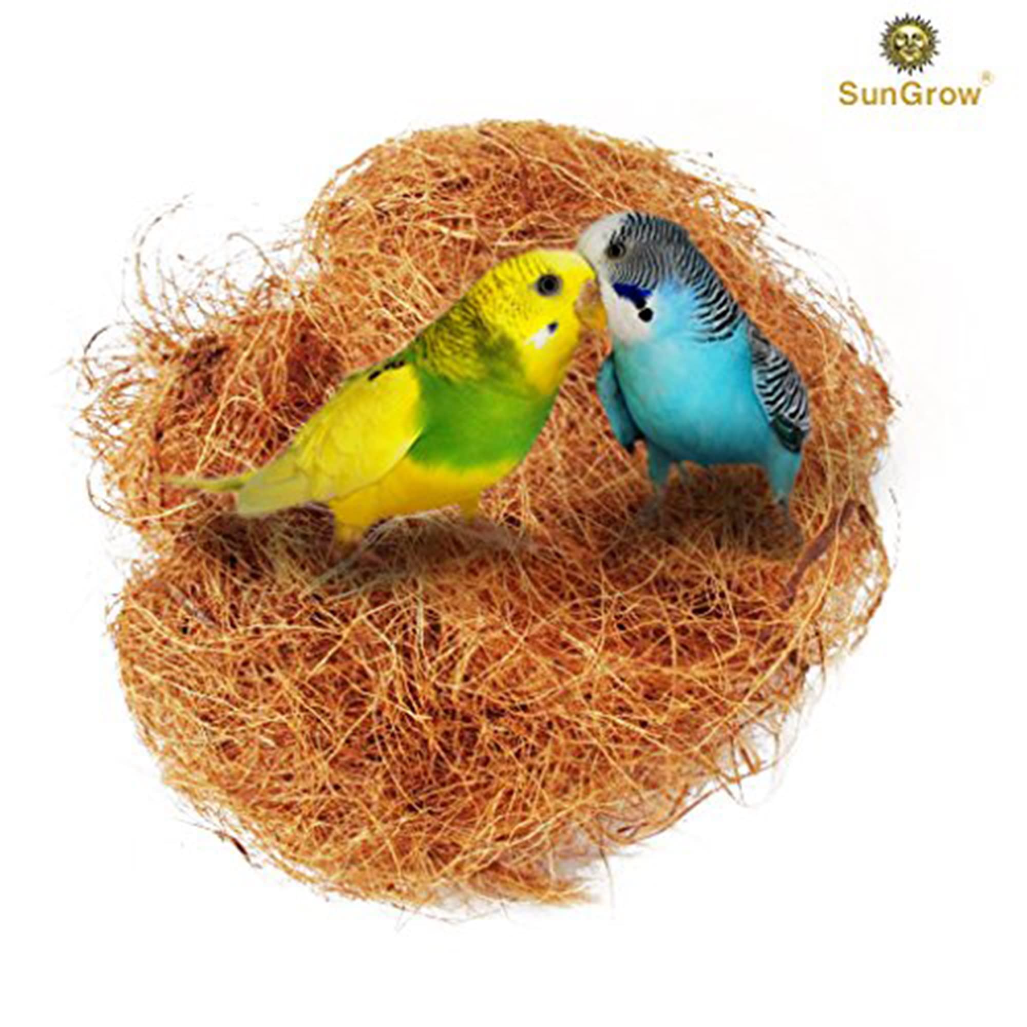 Sungrow Finch Coconut Fiber, Loose Bedding Substrate For Birds Nest Cages, Nesting Material For Budgie Hummingbird Canary Parakeet, 1.5 Oz