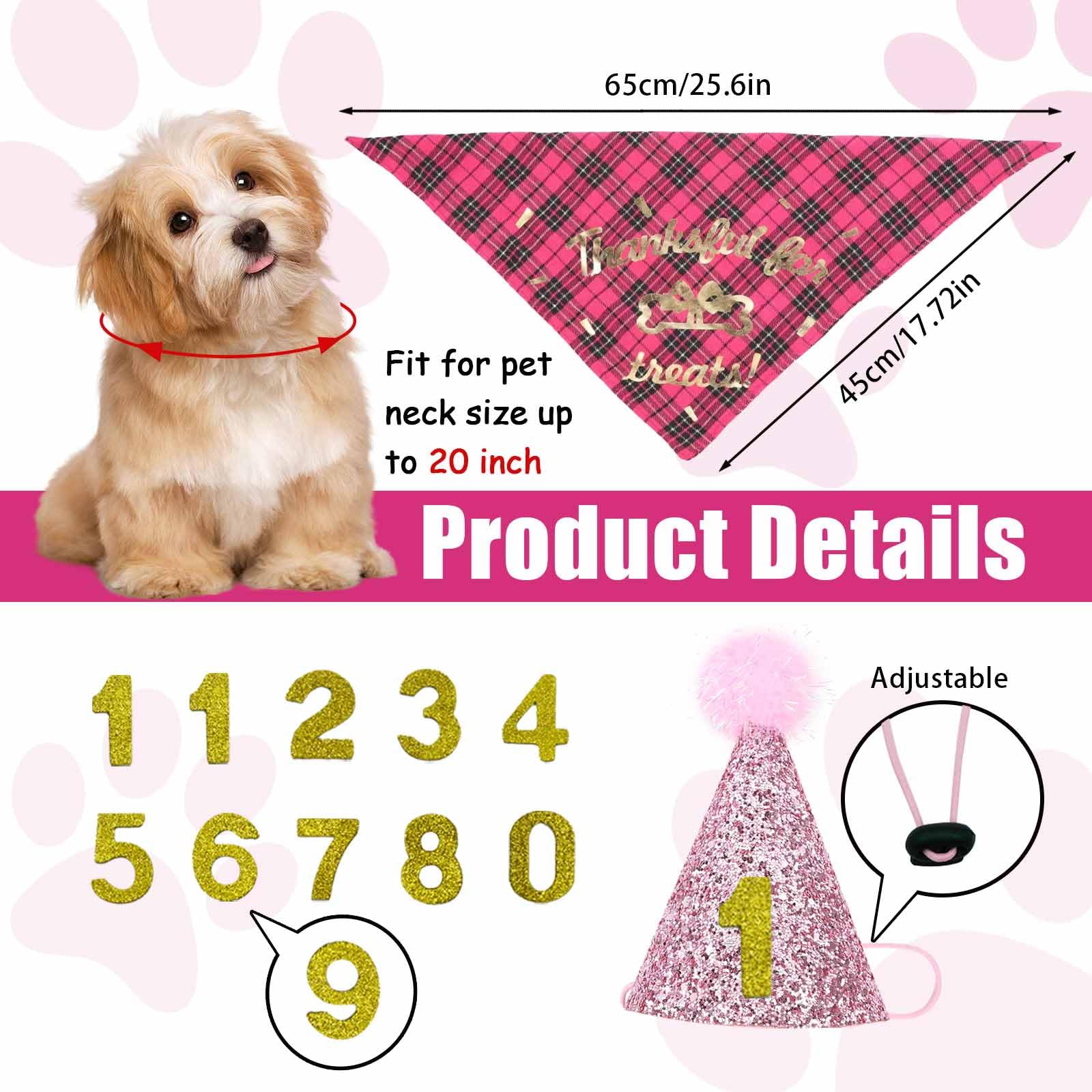 Dog Birthday Party Decorations Supplies Boy With Lets Pawty Balloons Banner Dog Birthday Bandana Birthday Hat Dog Bow Tie Flag,