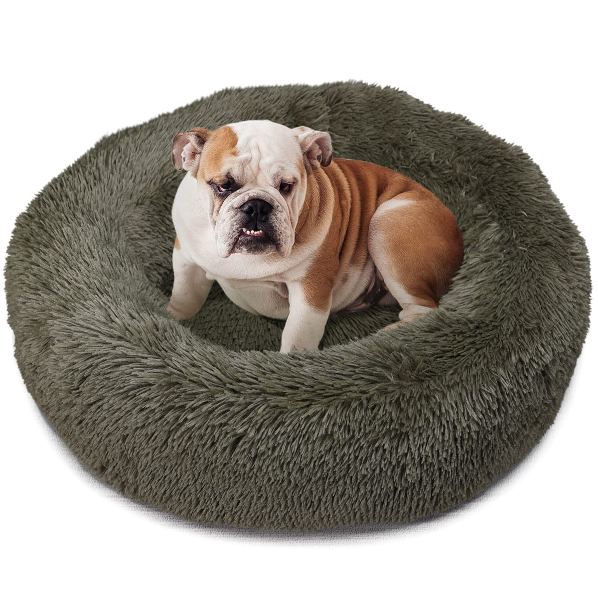 Nononfish Dog Bed Mat For Medium Dogs, Army Green Orthopedic Pet Bed, 30X30X7 Inches, High Density Fiber Cotton, Stuffed, Washable, Indoor, 30 Pounds Weight Capacity