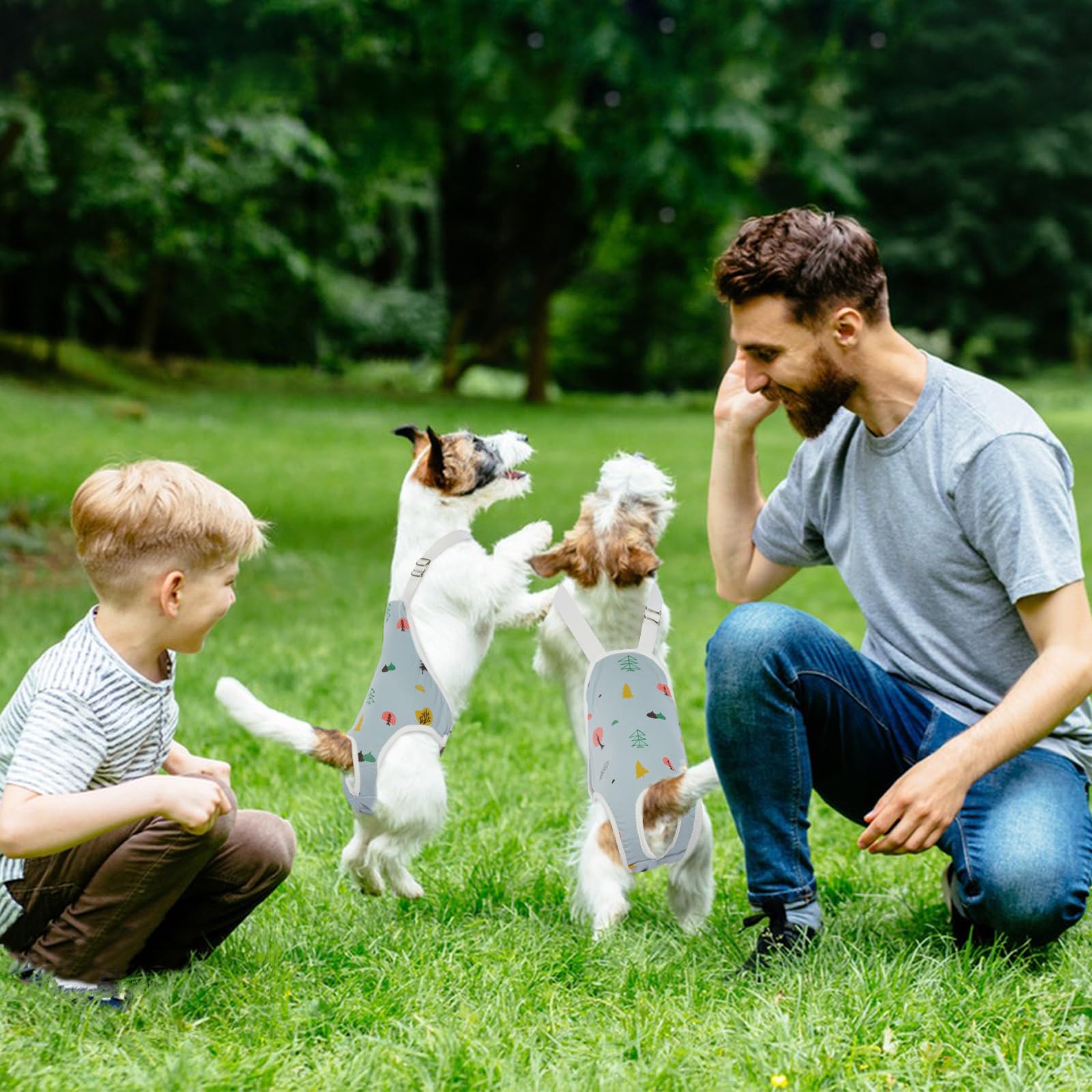 Qbleev Dog Diapers Female Washable Sanitary Pantie With Adjustable Suspender, Reusable Doggie Diaper Puppy Diapers Male Cute Pet