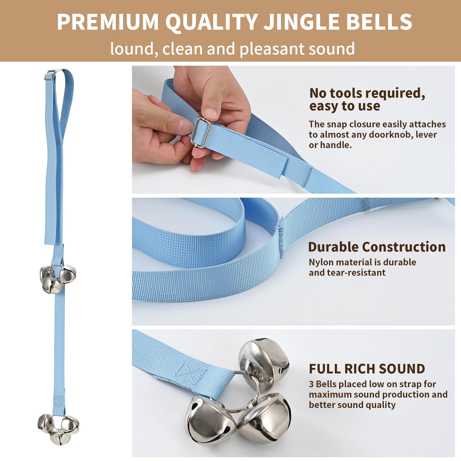 Luckyiren Dog Door Bell For Potty Training/To Go Outside, Hanging Puppy Bells For Puppies Doggy Doggie Poochie Pooch Pet Cat, Le