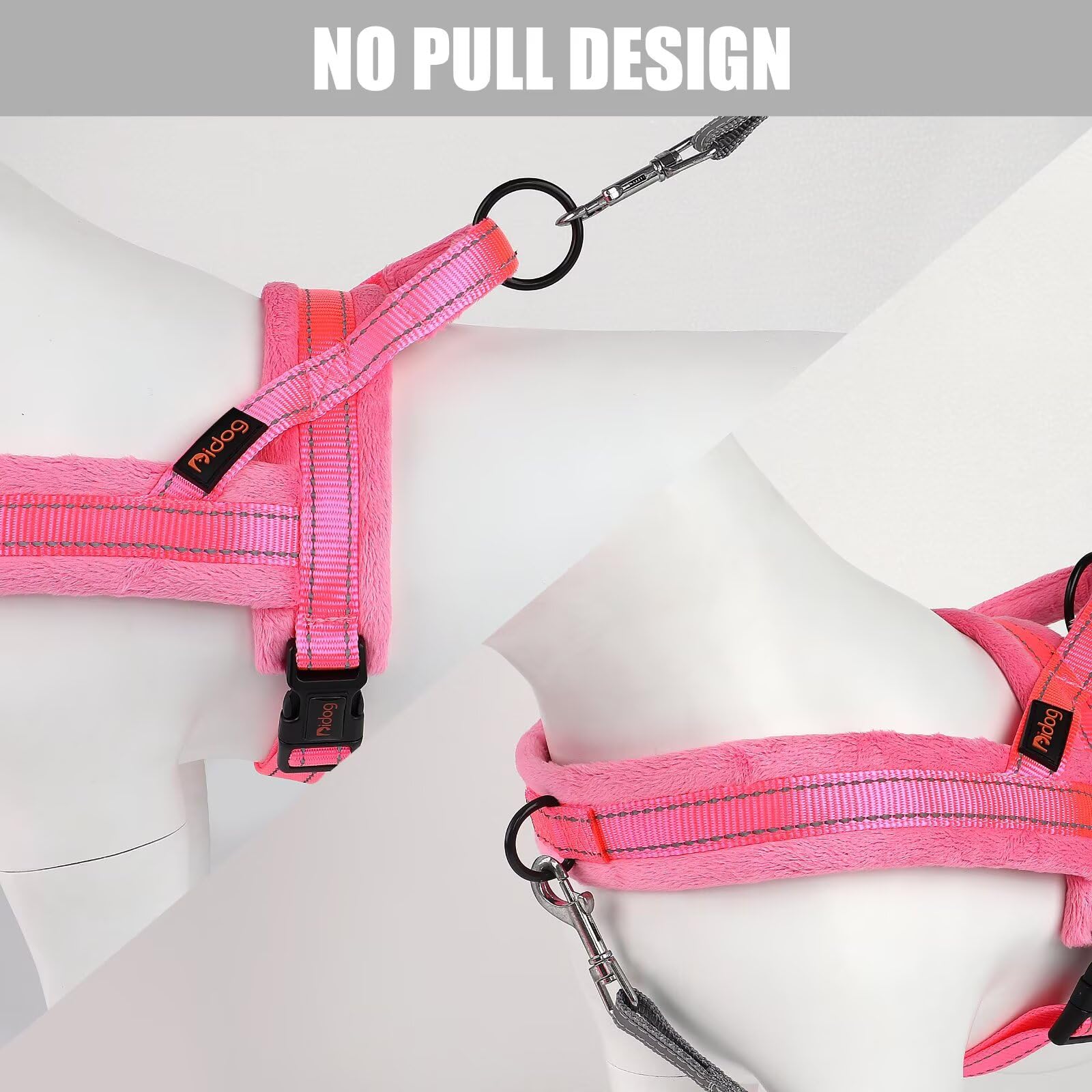 Didog No Pull Dog Harness with Soft Flannel Padded,Reflective & Quick Fit Light Weight Dog Strap Vest Harness,Easy for Walking T