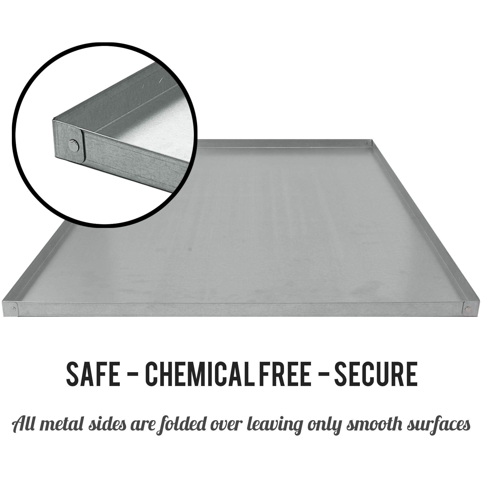 Kopeks Galvanized Metal Tray For Dog Crates, Pet Kennels, Restaurant Grease Traps, And Floor Protection, Chew Proof Durability, Heavy-Duty Reusable Coverage, 41 X 27 Inches, (Kps-1119)