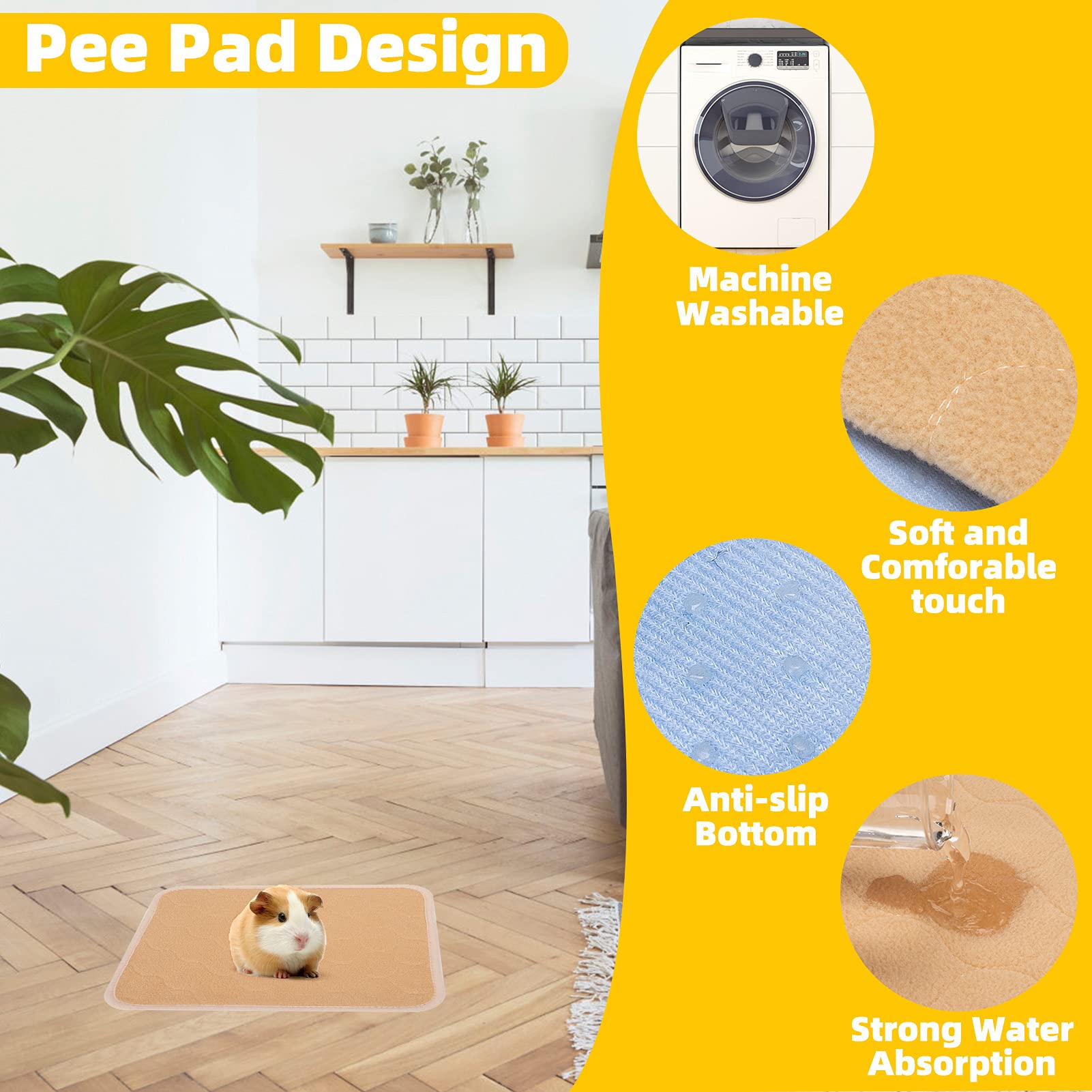 Pawchie Guinea Pig House Hide - Wooden Hideout For Chinchilla Small Animals, Habitat With Windows Guinea Pig Hamster Rat Living