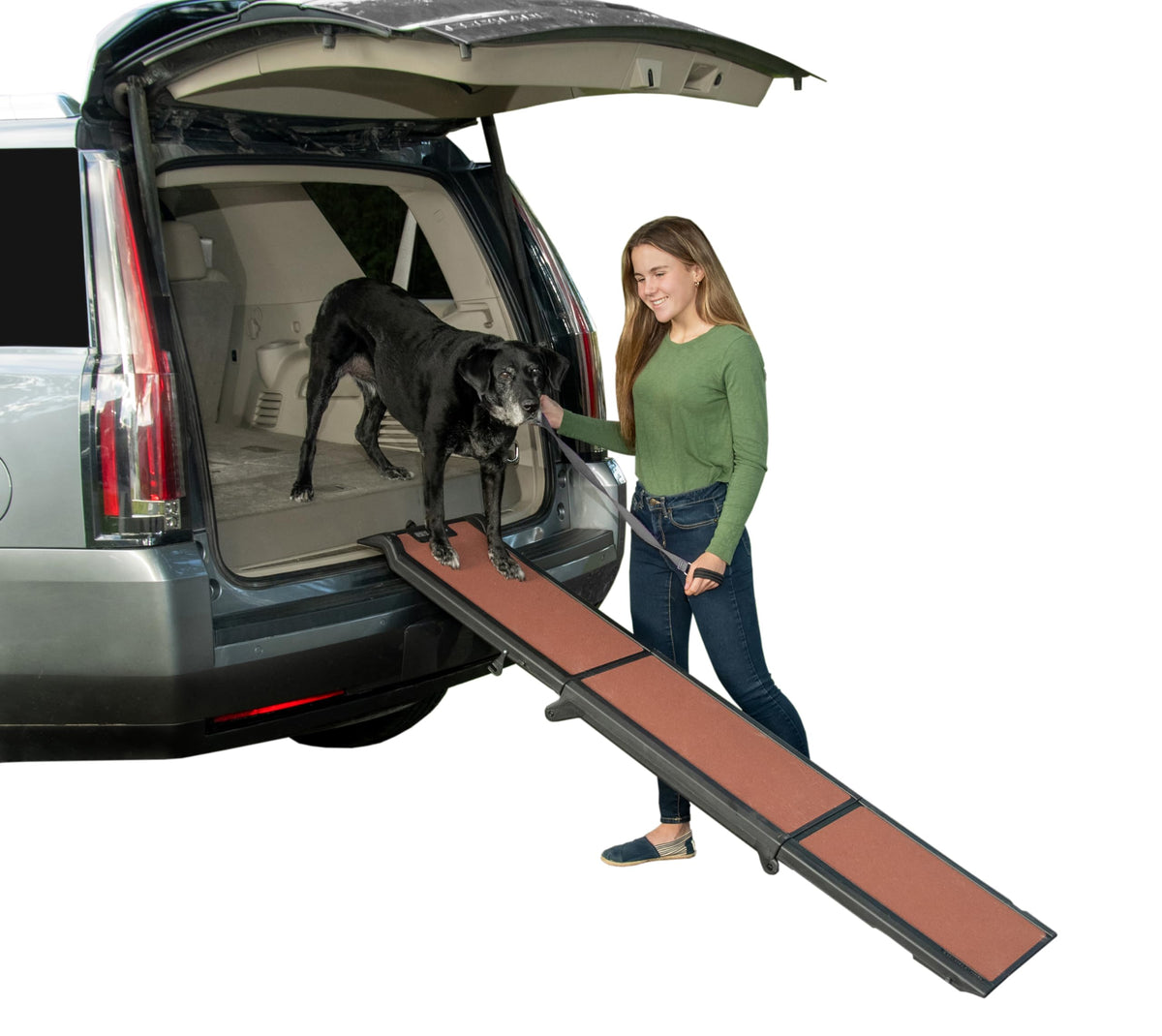 Pet Gear, Chocolate Travel Lite Ramp For Dogs & Cats, 71X16X4-Inches, 15Lbs, 200Lb Load Capacity, Foldable, Rubber Grippers, Secure Placement, Patented Compact Easy-Fold Design, Two Models