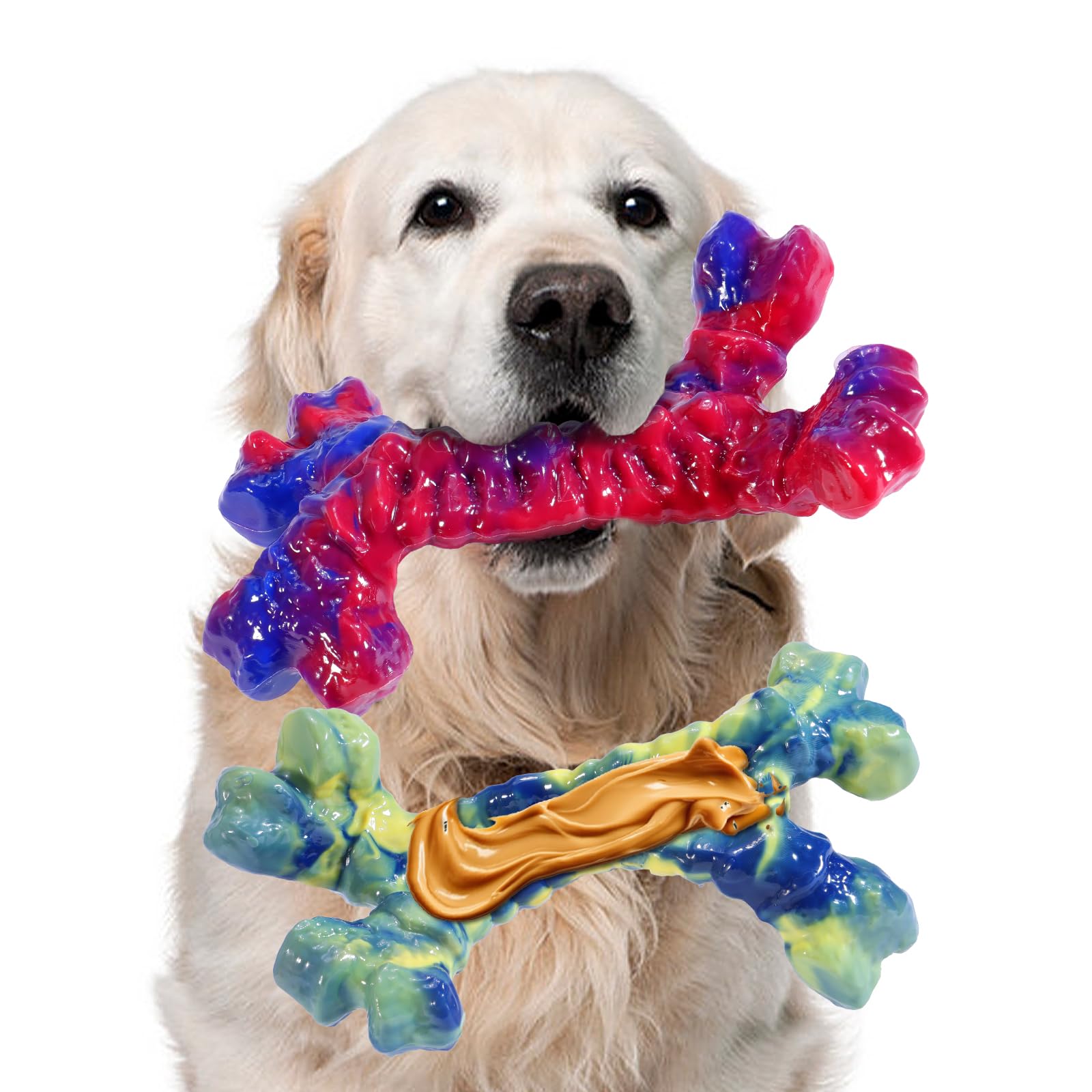 Aelflane 2 Pack Dog Toys for Aggressive Chewers, Indestructible Chew Toys for Dogs, Boredom and Stimulating Best Dog Toys for Me