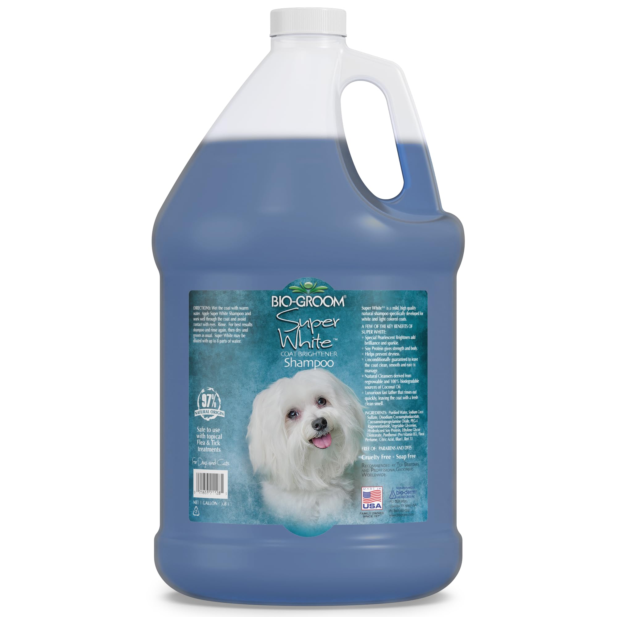 Bio-Groom Super Whitening Dog Shampoo – Whitening Pet Shampoo, Dog Bathing Supplies, Puppy Wash, Dog Grooming Supplies, Cruelty-Free – 1 Gallon