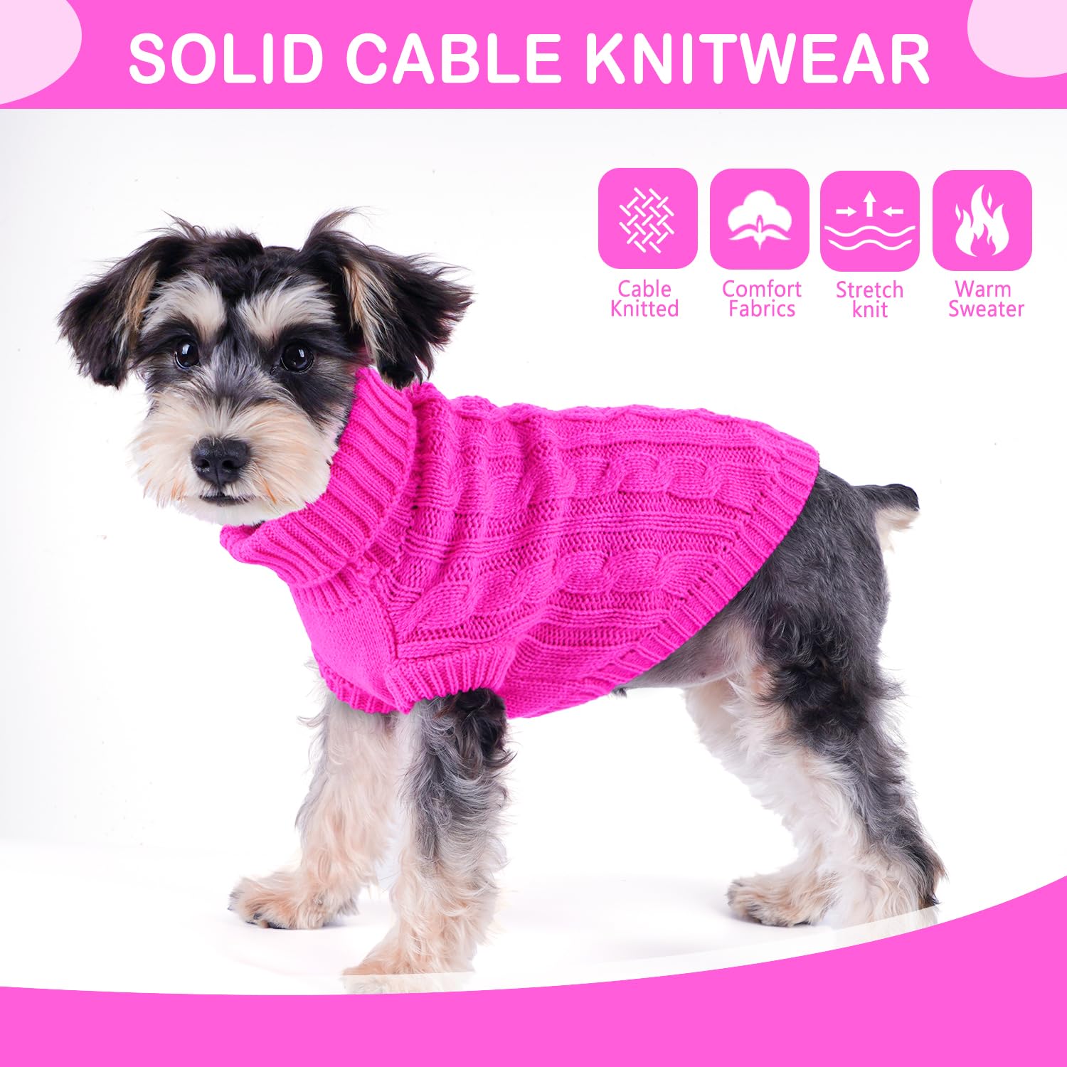 Dog Sweaters for Small Dogs Girl Cute Puppy Sweater Winter Small Dog Clothes Warm Pet Sweater for Chihuahua Yorkie Turtleneck Do