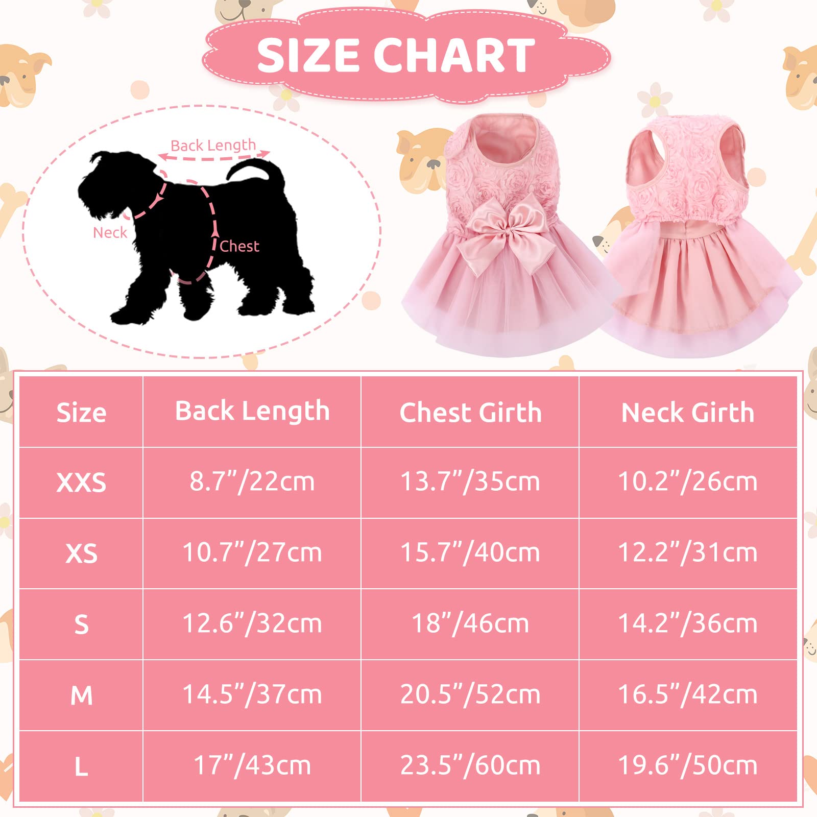Asenku Dog Dress Pet Wedding Dress Princess Lace Puppy Birthday Party Outfit Formal Apparel Girl For Small Medium Dogs Cats (Xx-