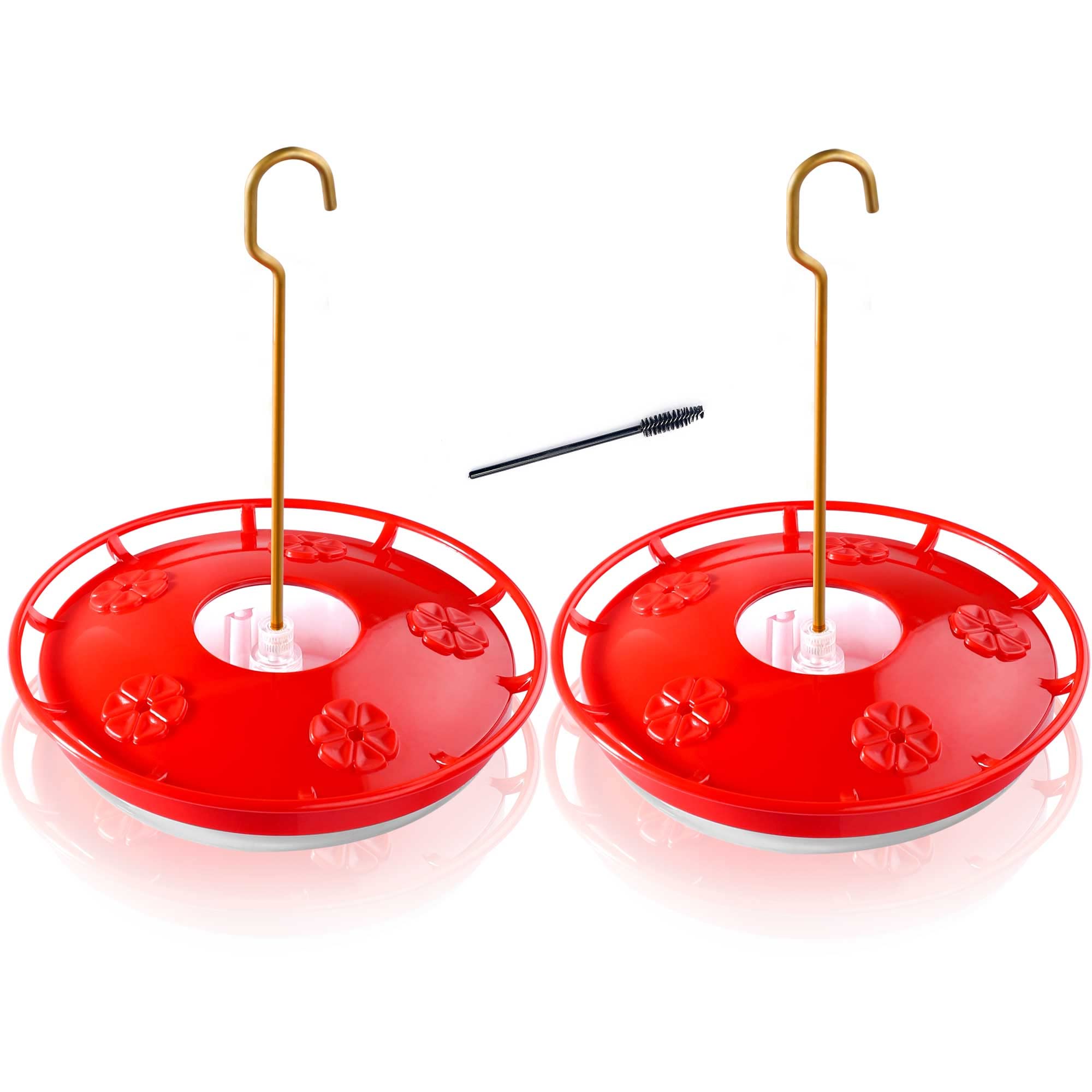 eWonLife Hummingbird Feeder for Outdoors, 2 Pack, Leak-Proof, Easy to Clean and Refill, Saucer Humming Bird Feeder Plastic, Incl