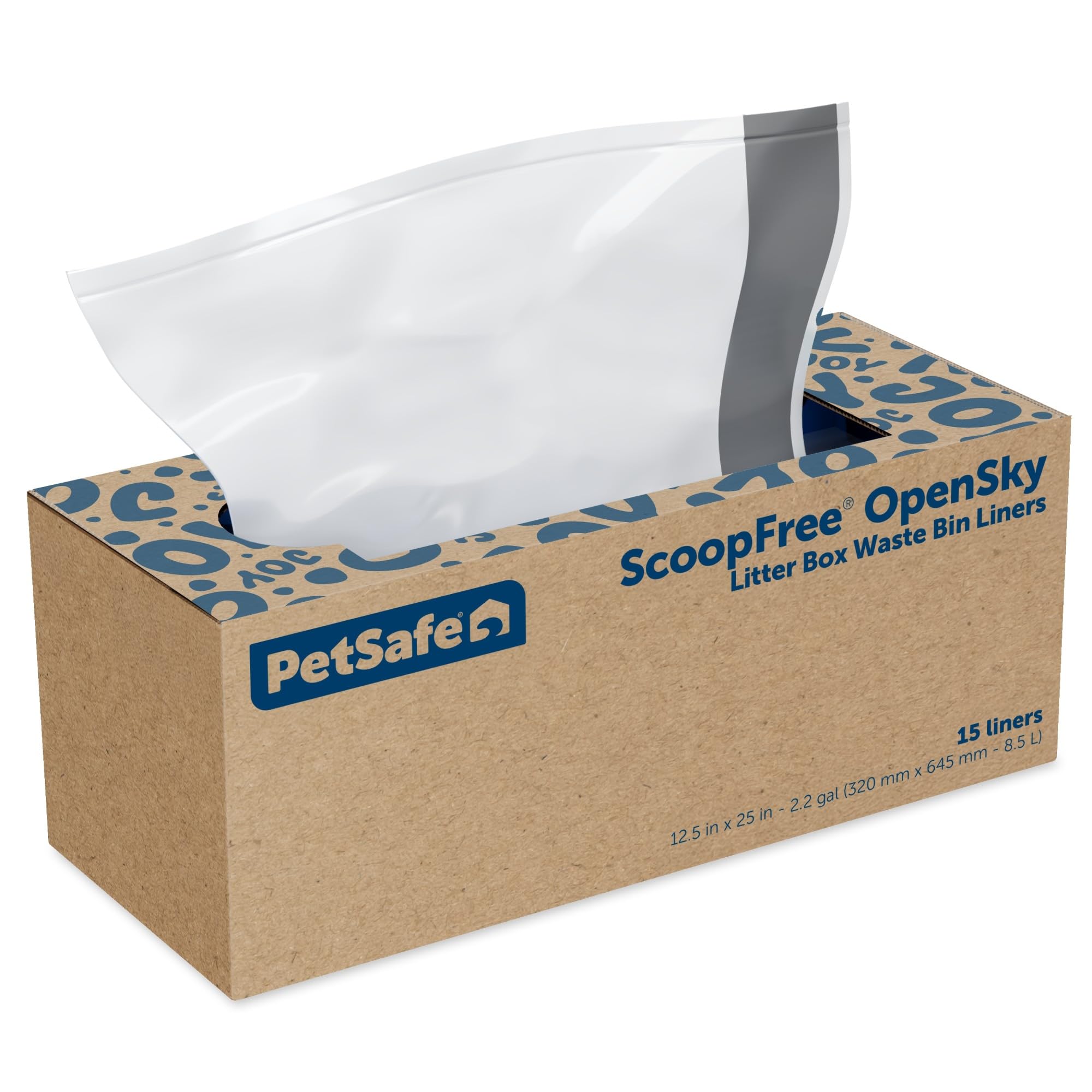 Petsafe Waste Bin Liners - Drawstring Liners For Scoopfree Opensky Cat Litter Box - Easy Cleanup, 15 Count