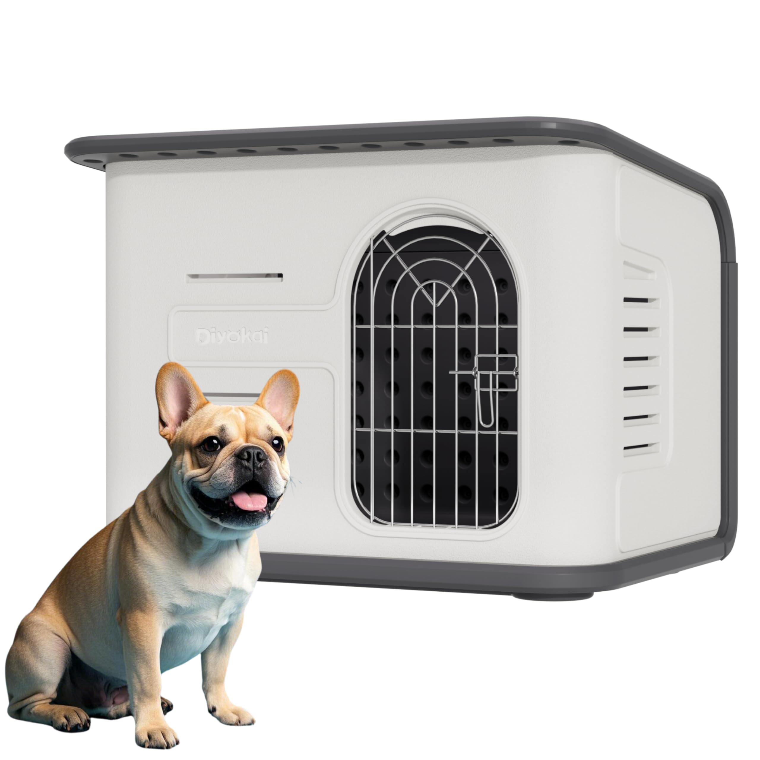 Diyokai Double-Wall Plastic Dog House Outdoor Indoor,Insulated Double-Reinforced Dog House Waterproof For Small-Medium Dogs,Dura