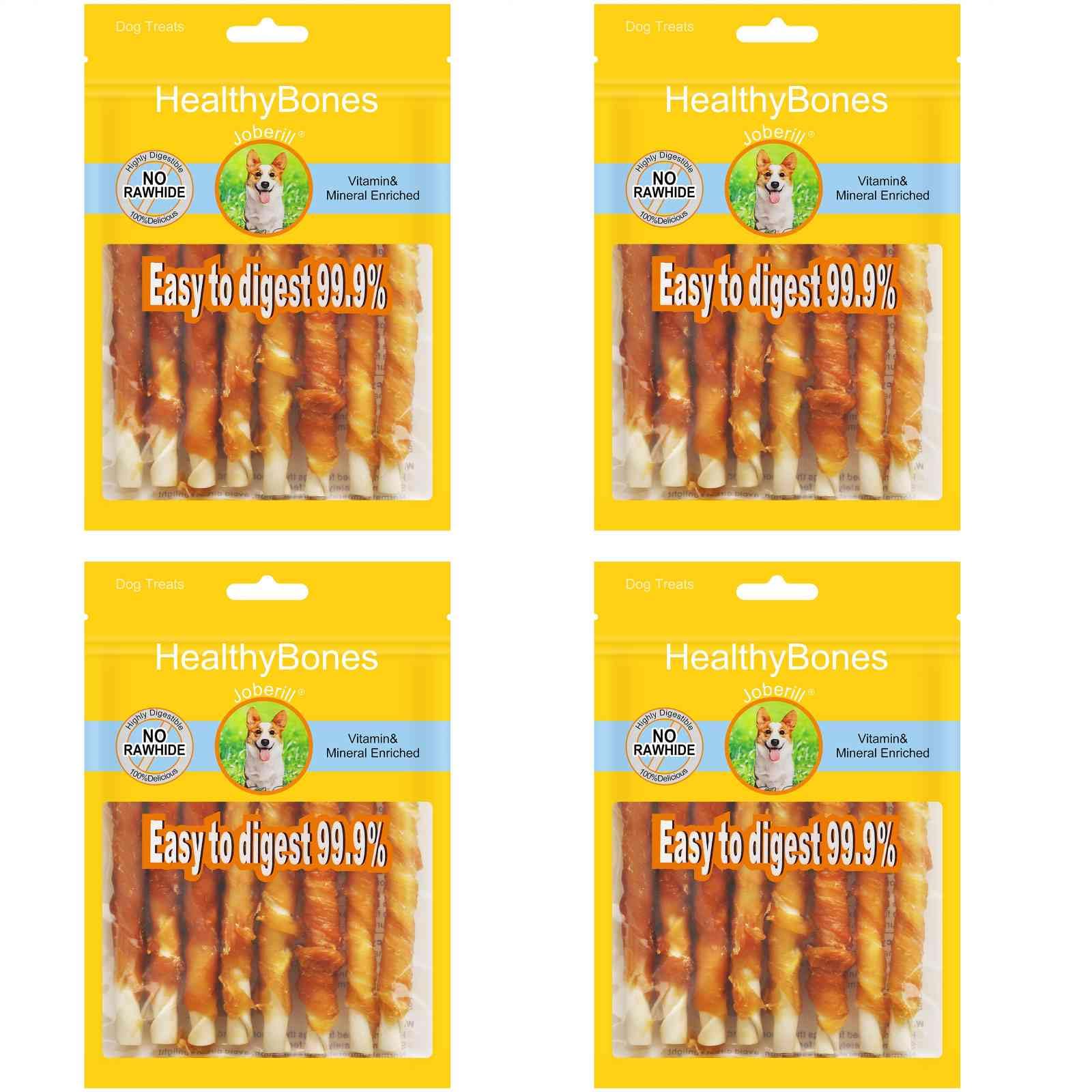 HealthyBones Chicken Breast Wrapped Natural Dog Treats for Swedish Lapphund and Other Med Herding Dogs, 36 Count
