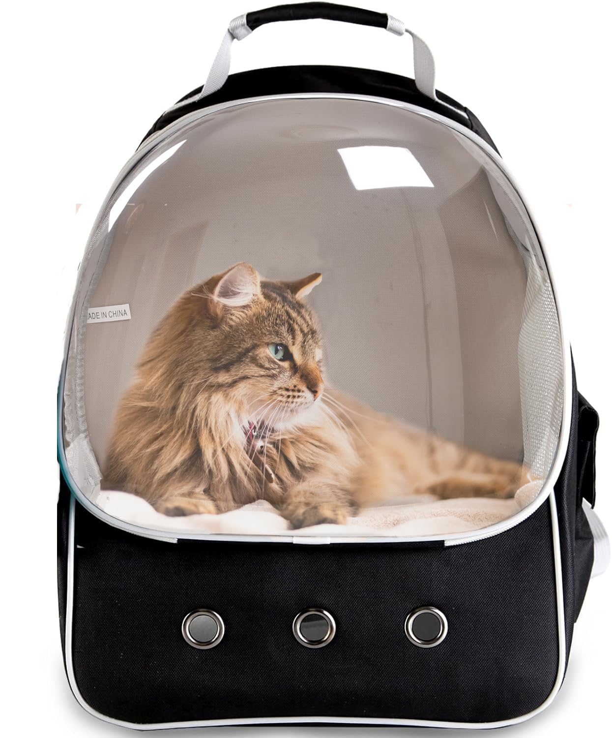 Cat Travel Backpack Carrier, Fit Up To 12 Lbs, Space Capsule Bubble Window Pet Carrier Backpack,Airline-Approved, Designed For Travel, Hiking, Walking & Outdoor Use (Black, Back-Extension)