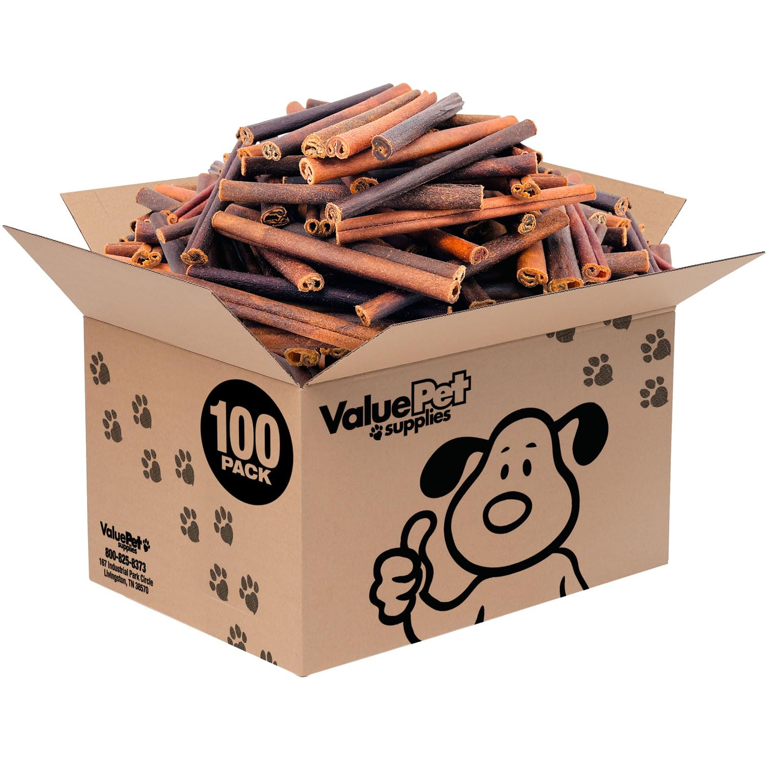 ValueBull Collagen Sticks for Dogs, 6 Inch Medium Chews, Natural Long-Lasting Dog Treats, 100 Count Bulk Pack - Supports Joints,