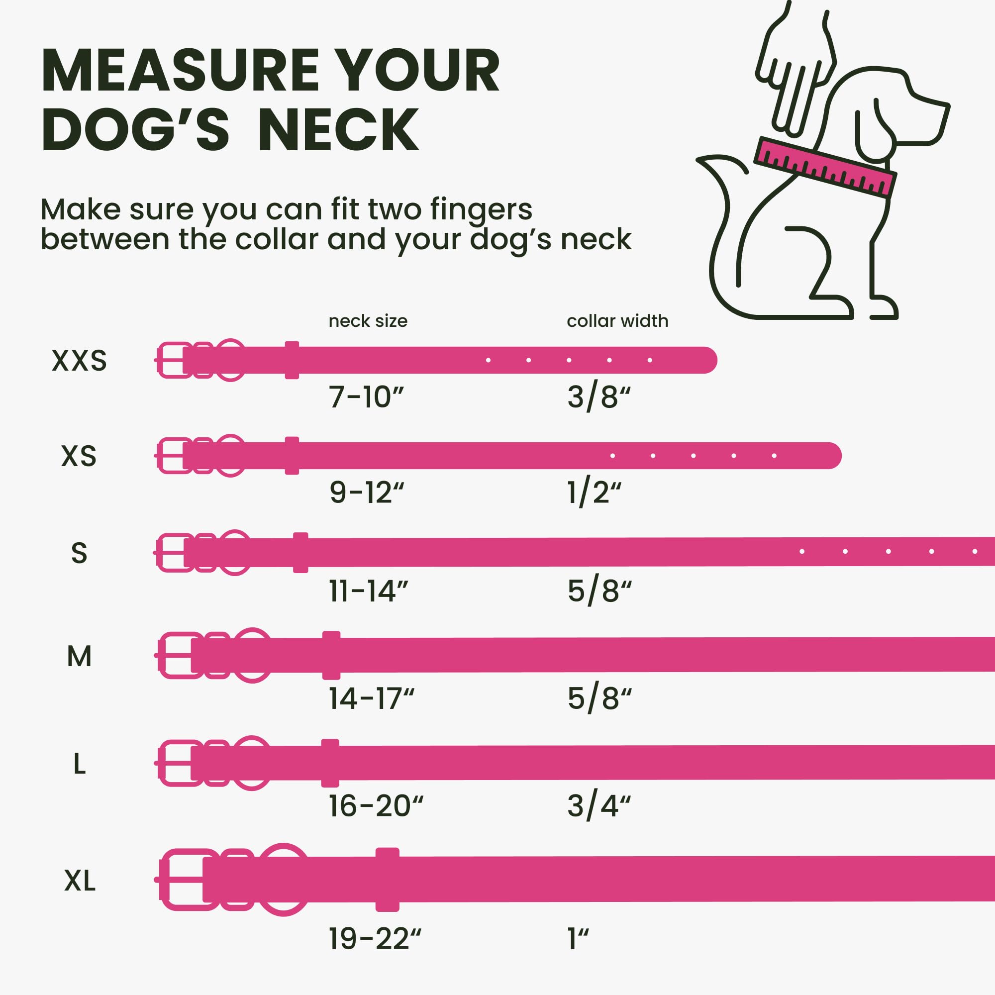 BRONZEDOG Rolled Leather Dog Collar, 12-14 Inch, Rose Color for Small Medium Large Dogs and Cats