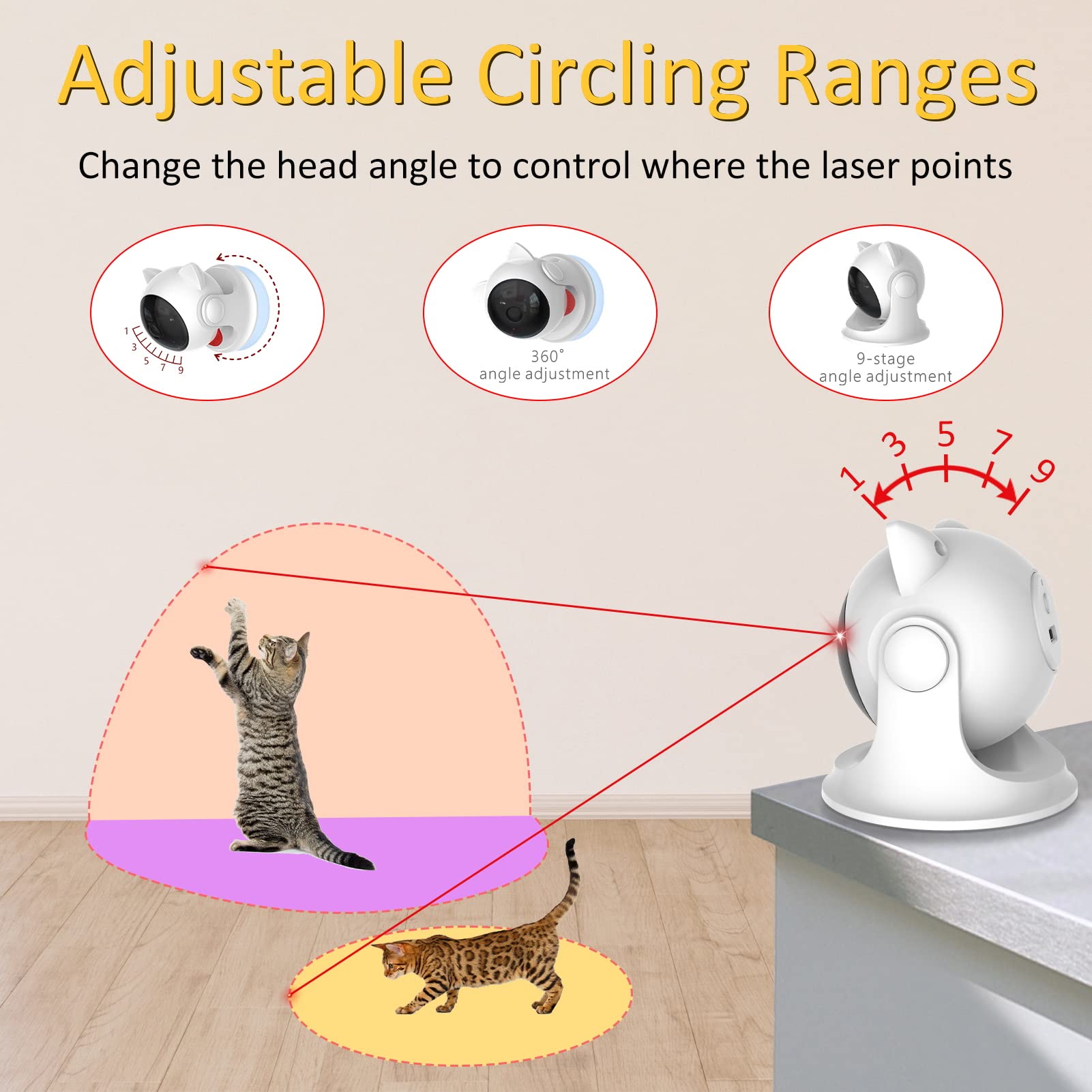 Umosis Automatic Cat Laser Toy Interactive Cat Toys For Indoor Cats/Kitty/Dogs,Laser Toys For Bored Indoor Adult Cats