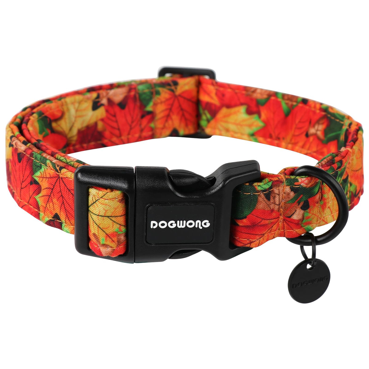 Dogwong Cotton Dog Collar, Heavy-Duty Fall Dog Collar Durable Soft Fabric Pet Dog Collar Cute Halloween Puppy Necklace For Small