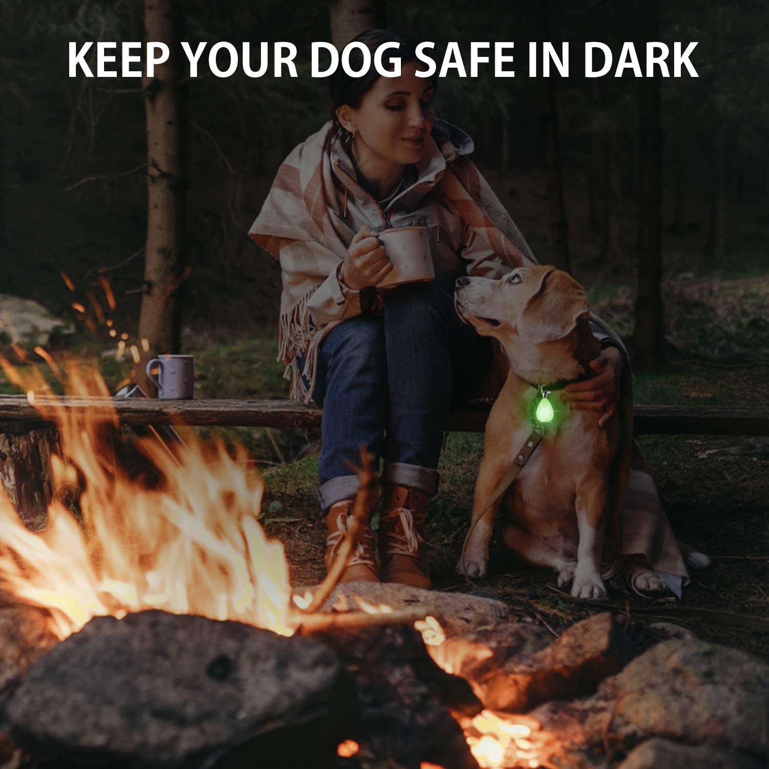 Novkin 2-Pack Rechargeable Dog Light, Dog Collar Light,Waterproof,3 Modes Led Dog Safety Lights,Multiple Color Options,Clip On Collar, Leash,Harness，Night Light For Running,Climbing,Camping