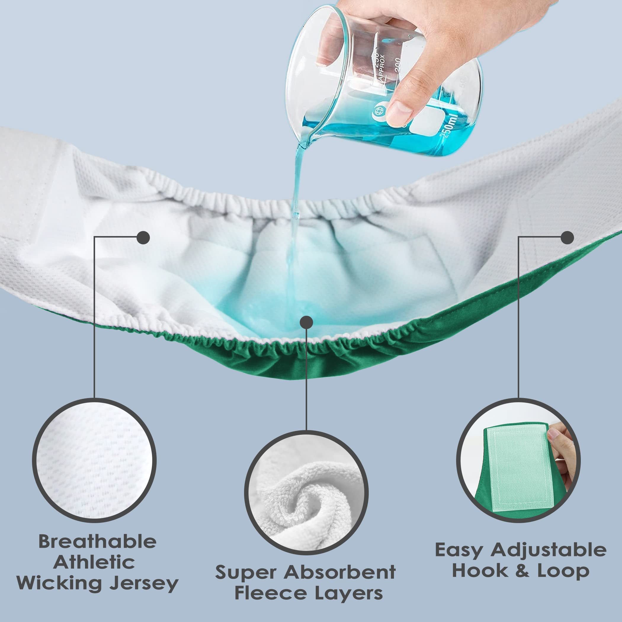 Wegreeco Washable Dog Diapers - Washable Male Dog Belly Wrap- Pack Of 3 - (Blue,Green,Purple,X-Small)