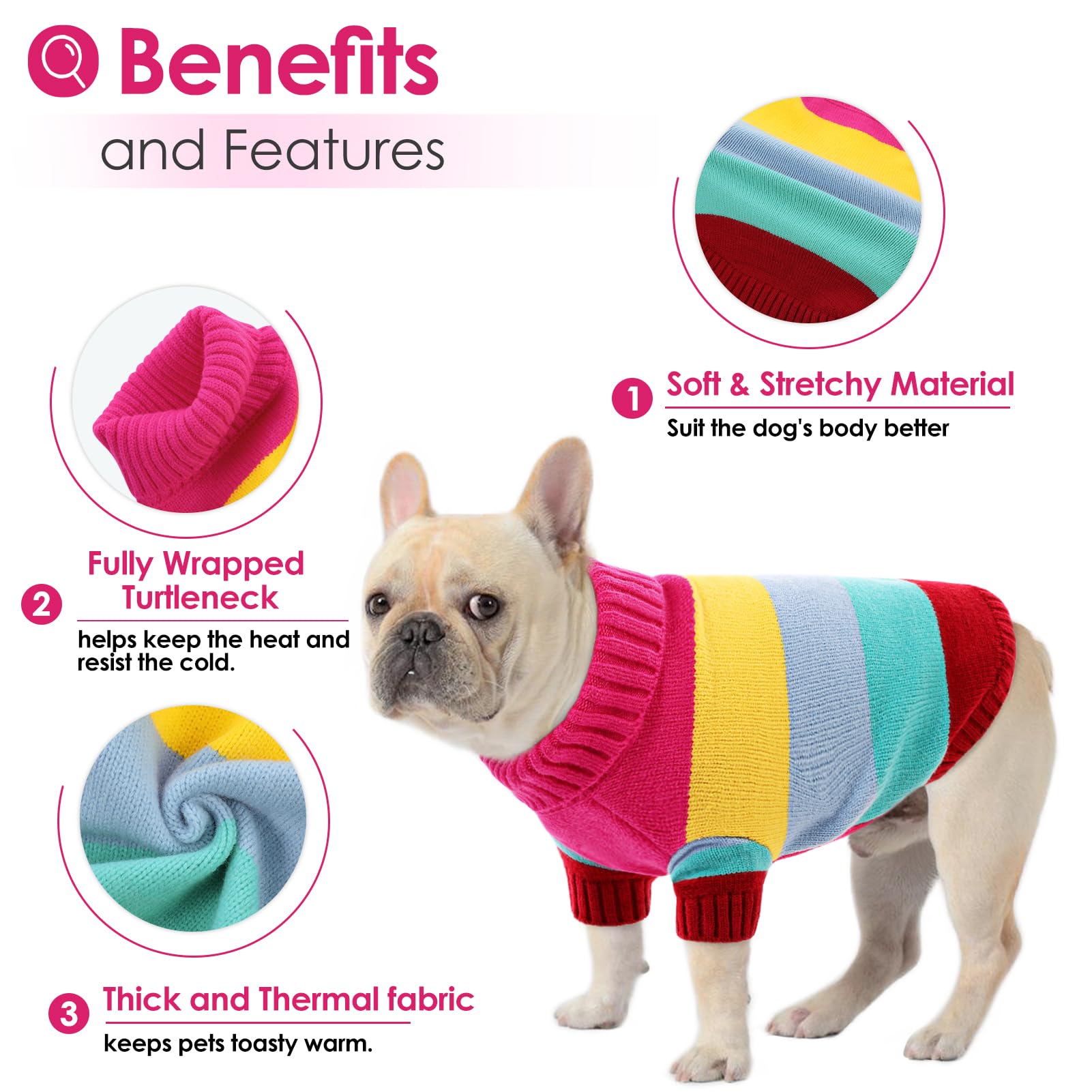AOFITEE XL Dog Sweater, Extra Large Dog Sweater Girl Boy, Stretchy Turtleneck Dog Sweaters for Large Dogs, Warm Dog Holiday Swea