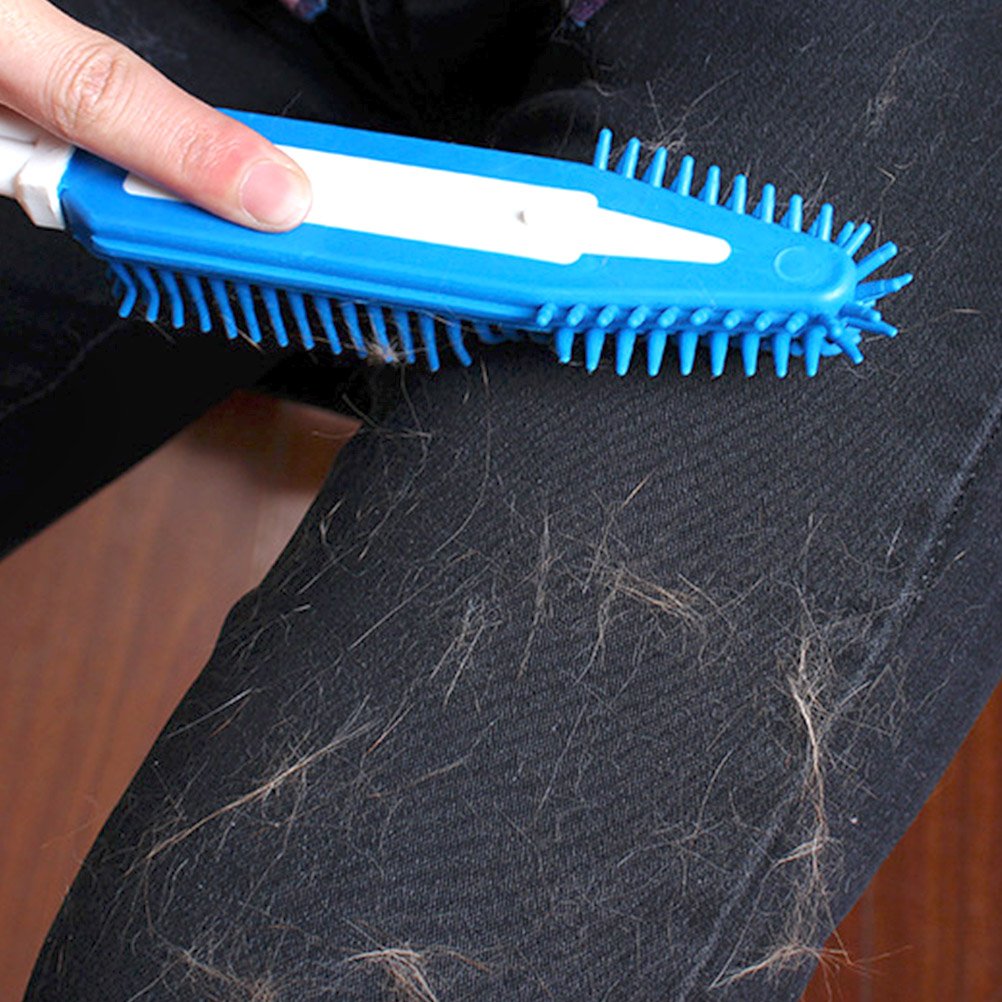 [2Pcs] Pet Hair Remove Brush, Car & Auto Detailing Brush Portable Dogs Cats Hair&Lint Remover Brush Rubber Massage Brush For Furniture, Car Interiors, Carpet (Blue And Green)