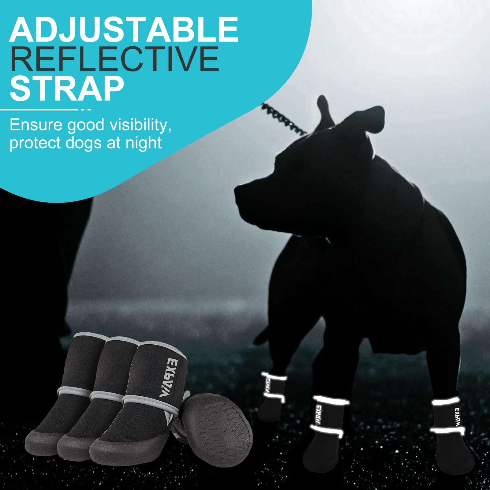 EXPAWLORER Anti-Slip Dog Boots-Dog Boots & Paw Protectors for Winter,Waterproof Dog Socks for Small Medium Large Dogs,Dog Bootie