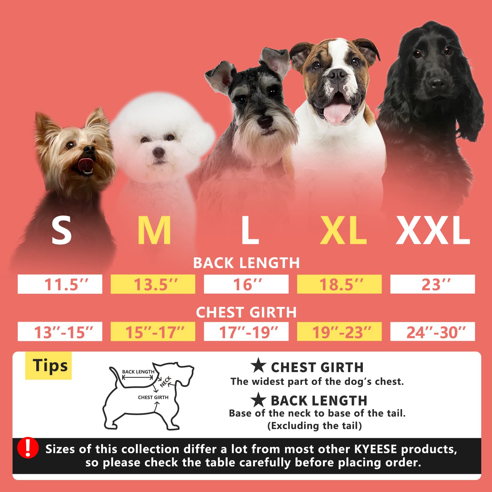 Kyeese 2Pack Dog Coat Turtleneck Stretchy Dog Sweater Super Soft Dog Cold Weather Coat For Small Dogs In Sleeveless Design, Yellow,Xl