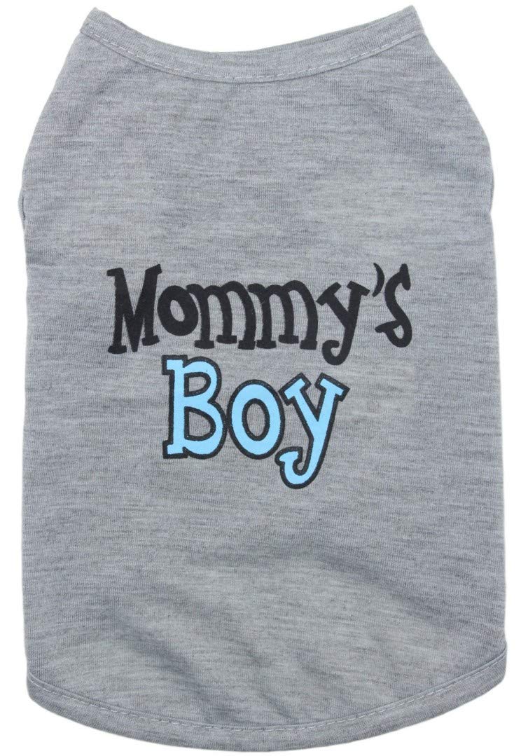 Oasis Plus Mommy'S Boy Gray Pet T-Shirt Vest Outfits Clothes For Female Male Dog Cat Rabbit