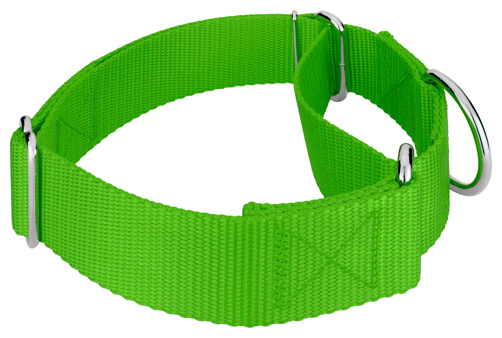 Country Brook Petz - Vibrant 15 Color Selection - Martingale Heavyduty Nylon Dog Collar (Large, 1 1/2 Inch Wide, Hot Lime Green)