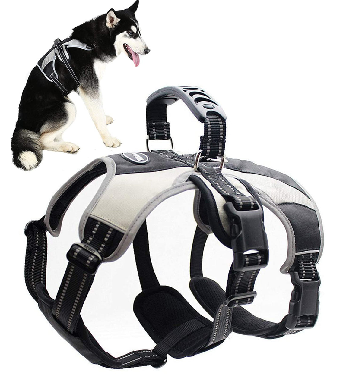 Mihachi No Pull Dog Harness - Escape Proof Reflective Dogs Vest With Lift Handle, Adjustable Soft Padded Pet Harness Training Ea