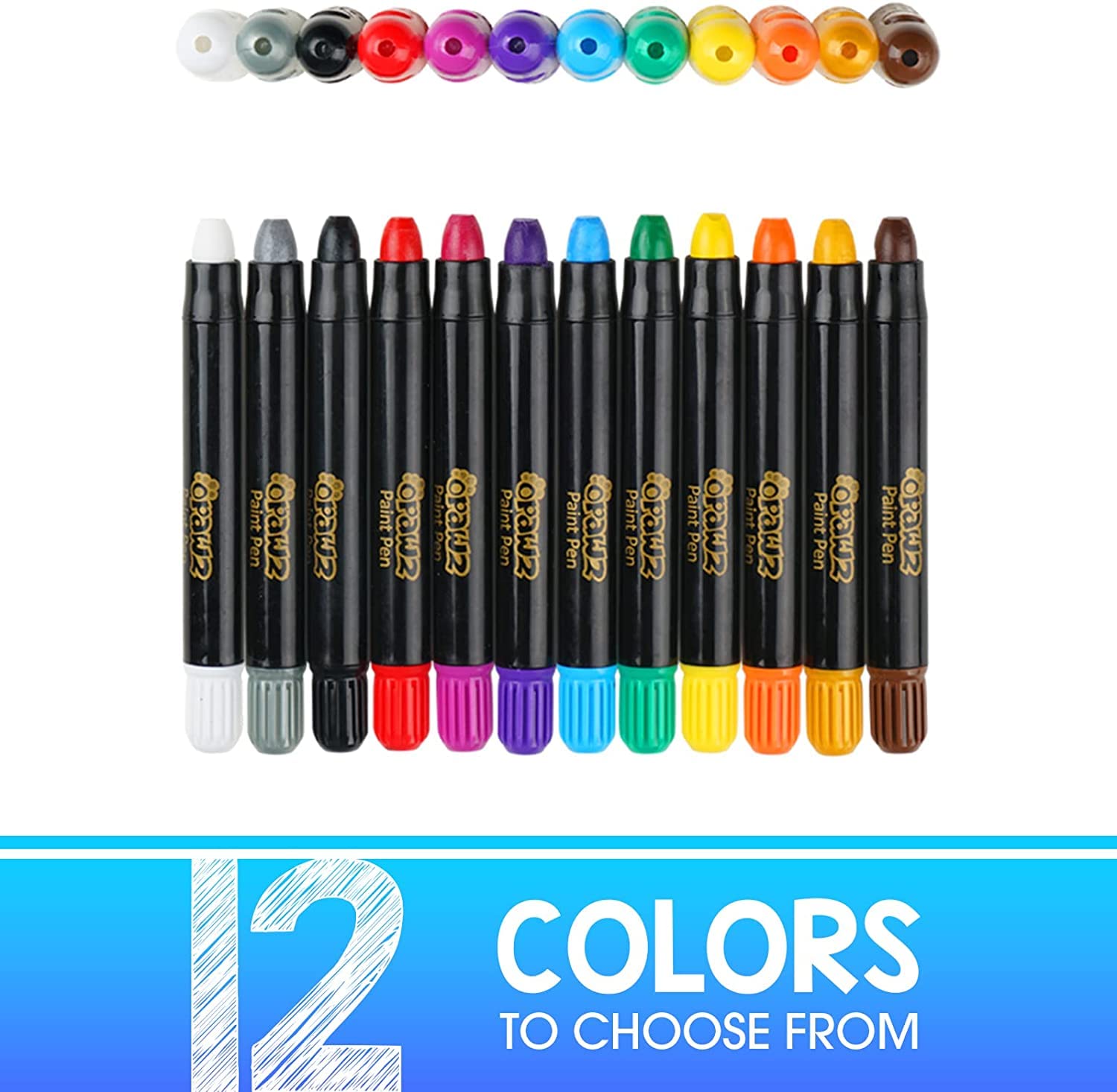 Opawz 12Pcs Pet Paint Pen, Temporary Dog Hair Dye, Non-Toxic Dog Safe Color Crayons, Washable Pet Hair Dye, Marking Paint For Do