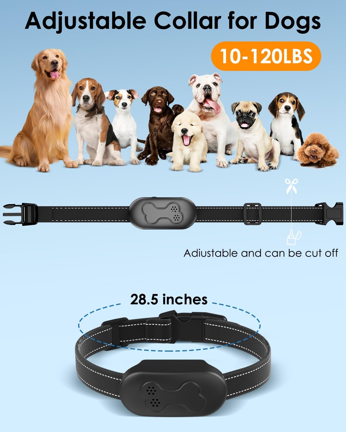 Dog Shock Collar with Remote Control - Shock Collar for Dogs IPX7 Waterproof Dog Training Collar with Beep Vibration Static Corr
