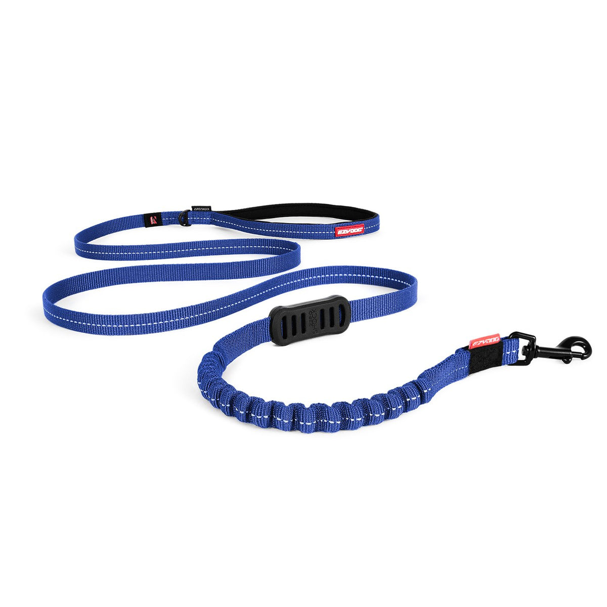 Ezydog Zero Shock Leash Lite - Best Shock Absorbing Bungee Dog Leash & Training Lead - Double Handle Reflective Leash For Traffic Control - For Walking, Jogging And Running (72, Blue)