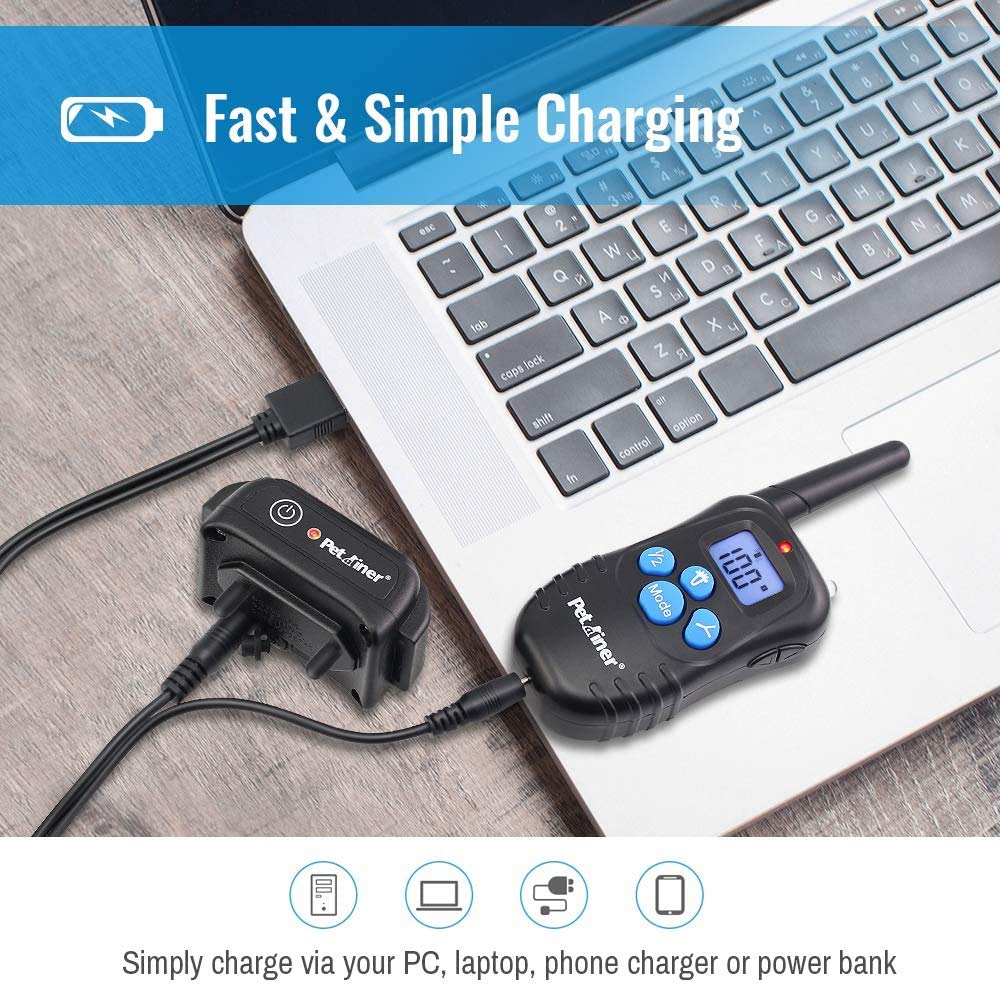 Petrainer Shock Collar For Dogs - Waterproof Rechargeable Dog Training E-Collar With 3 Safe Correction Remote Training Modes, Shock, Vibration, Beep For Dogs Small, Medium, Large