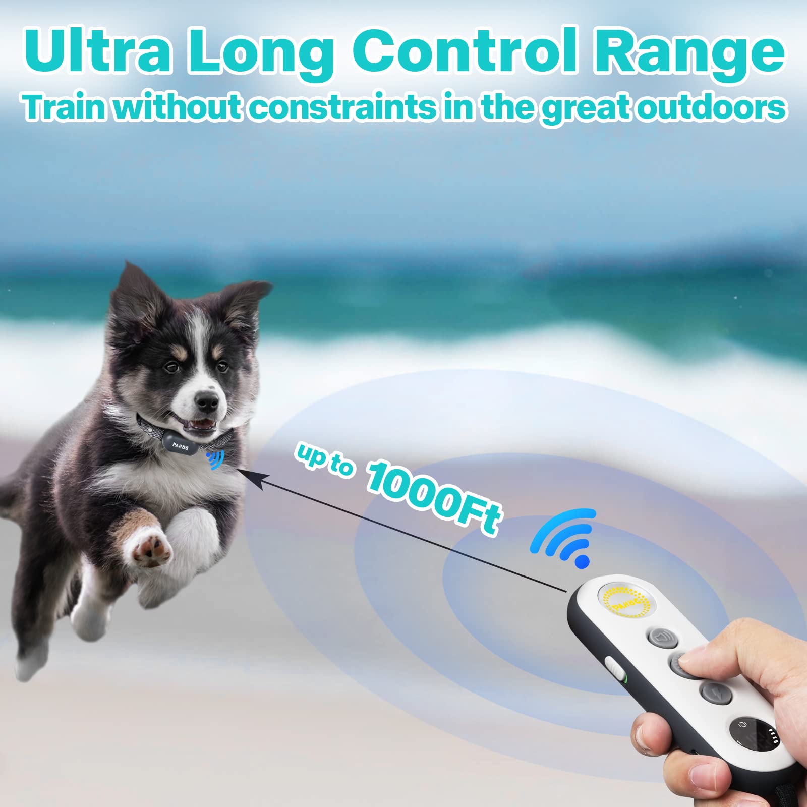 Pahog Dog Training Collar With Remote, Electric Dog Shock Collar For Large Medium Small Dogs (8-120 Lbs), Rechargeable Ipx7 Wate