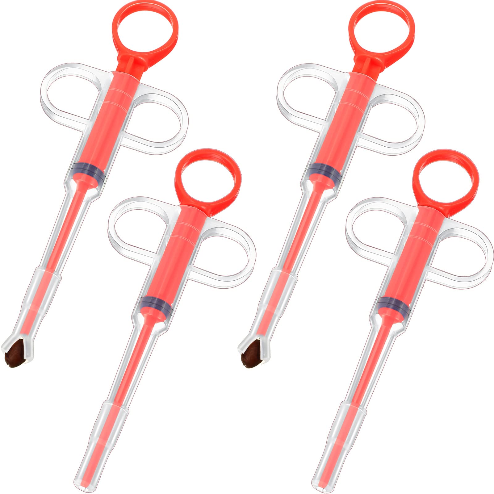 4 Pieces Pet Pill Plunger Popper for Small Cats Dogs Pill Gun Dispenser Shooter Pet Piller Soft Tip Tablet Syringe Pusher Animal