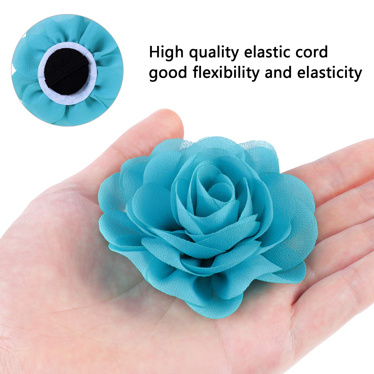 4 Pieces Dog Flower Bow Collar Multicolored Pet Bow Collar Dog Charms Flower Set For Puppy Dog Collar Cat Pet Grooming Accessories (Red, Yellow, Lake Blue, Light Purple)