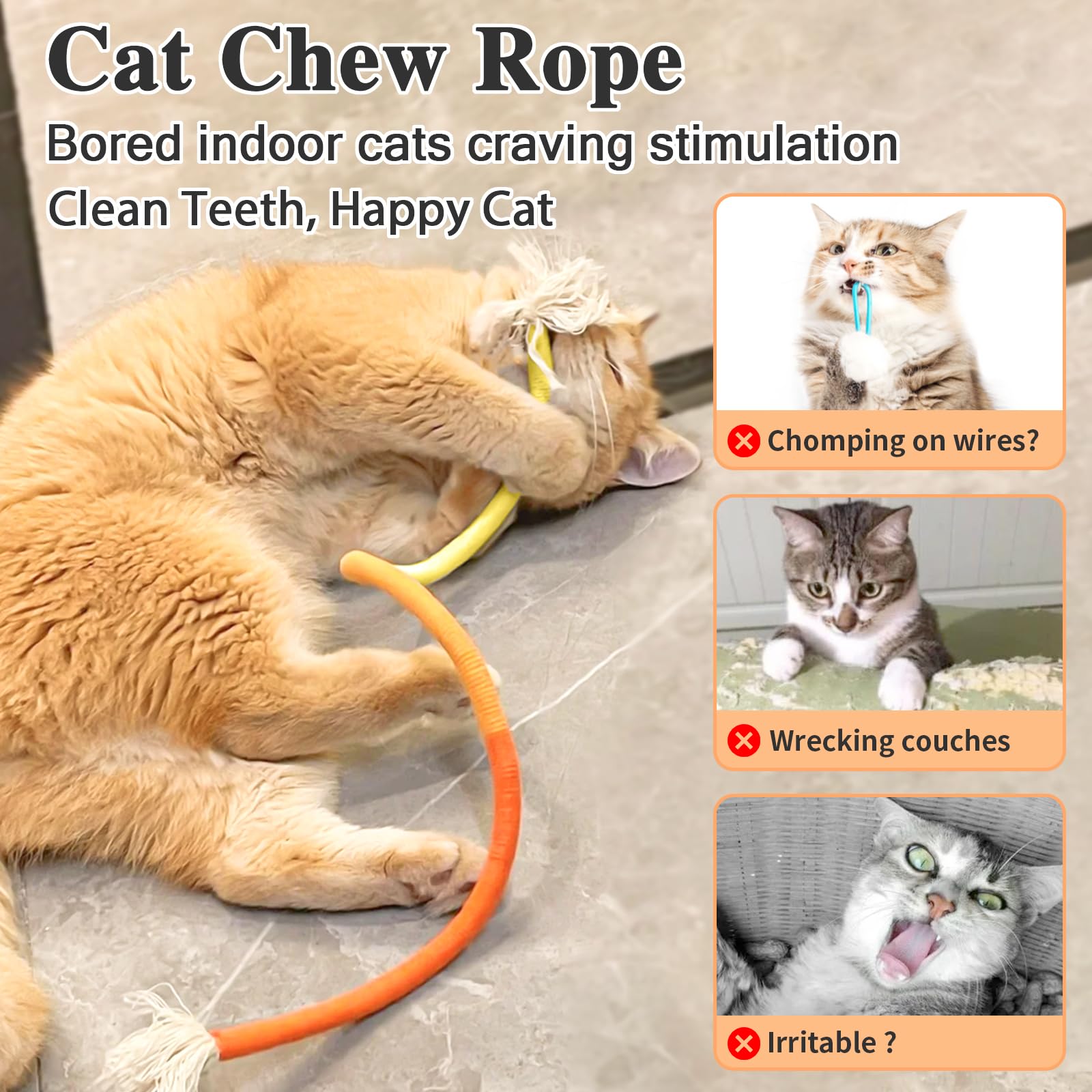 Retro Shaw Cat Toys Chew Rope,3 Pack Catnip Ropes Toy For Indoor Kittens Kitty,Cats String Safe Teeth Cleaning Toy,Interactive C