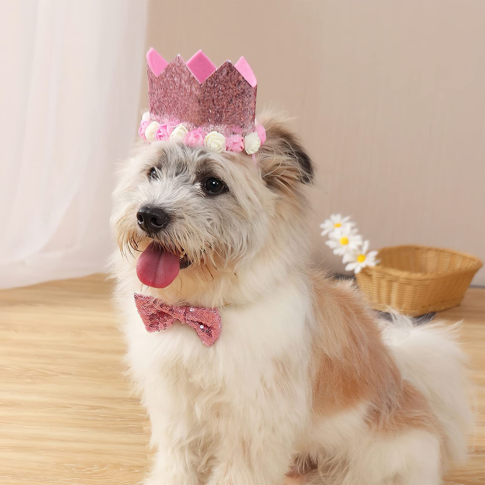 Partywoo Dog Birthday Party Supplies, Dog Birthday Bandana, Birthday Hat, Birthday Banner, Dog Balloons, 15 Pcs Pink Dog Party Decorations, Party Supplies, Dog Birthday For Small Medium Dogs Pet