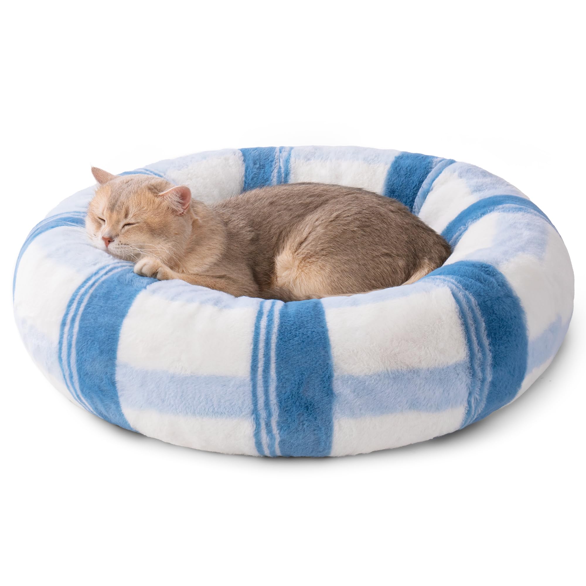 Mewoofun Cat Beds For Indoor Cats, Round Cat Bed Calming Pet Bed With Non-Slip Bottom, Fluffy Washable Dog Bed For Puppy And Kit