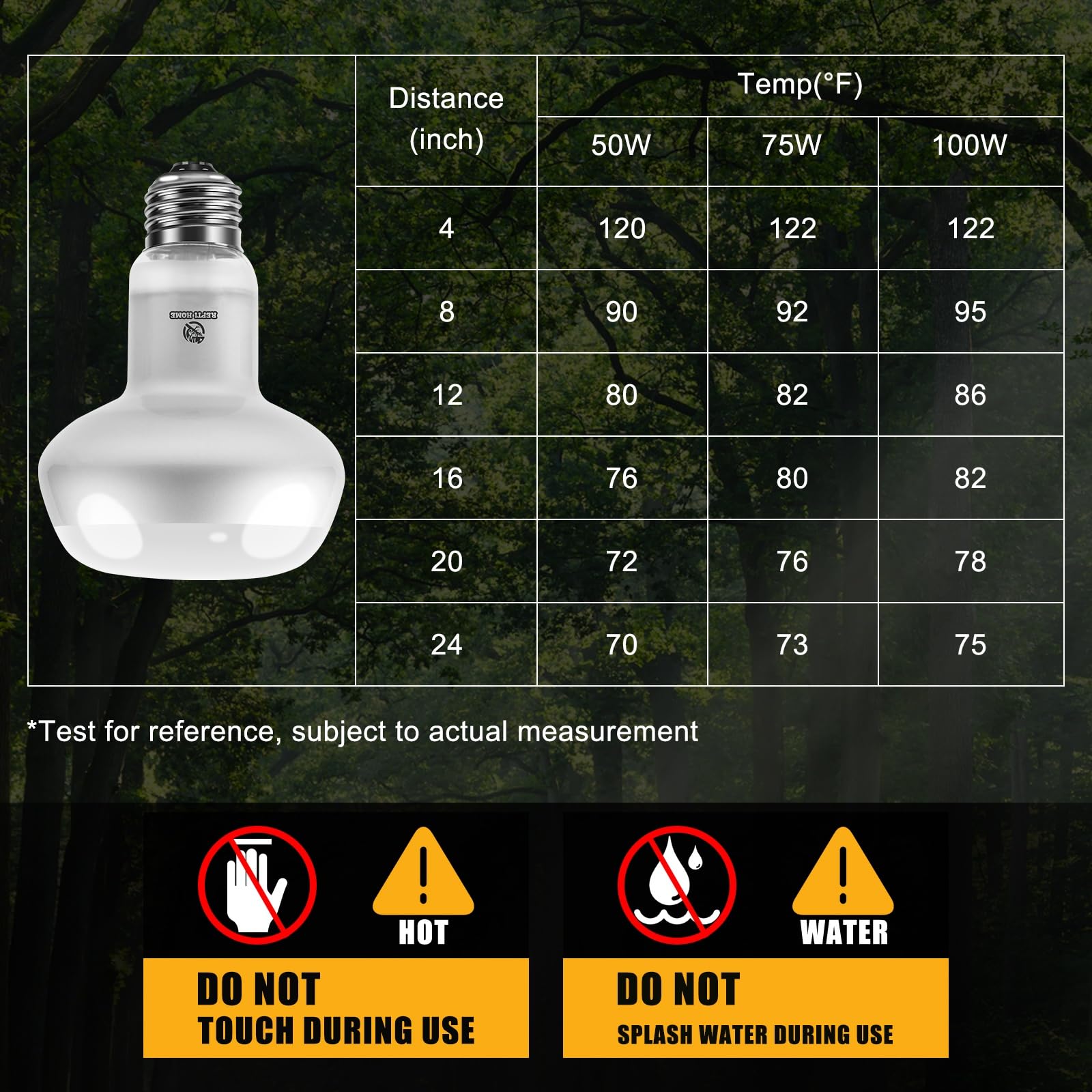 REPTI HOME Intense Reptile Heat Lamp Bulbs -2 Pack 50W,Intense Reptiles & Amphibians UVA Basking Spot Lamp Bulb,Simulate Natural