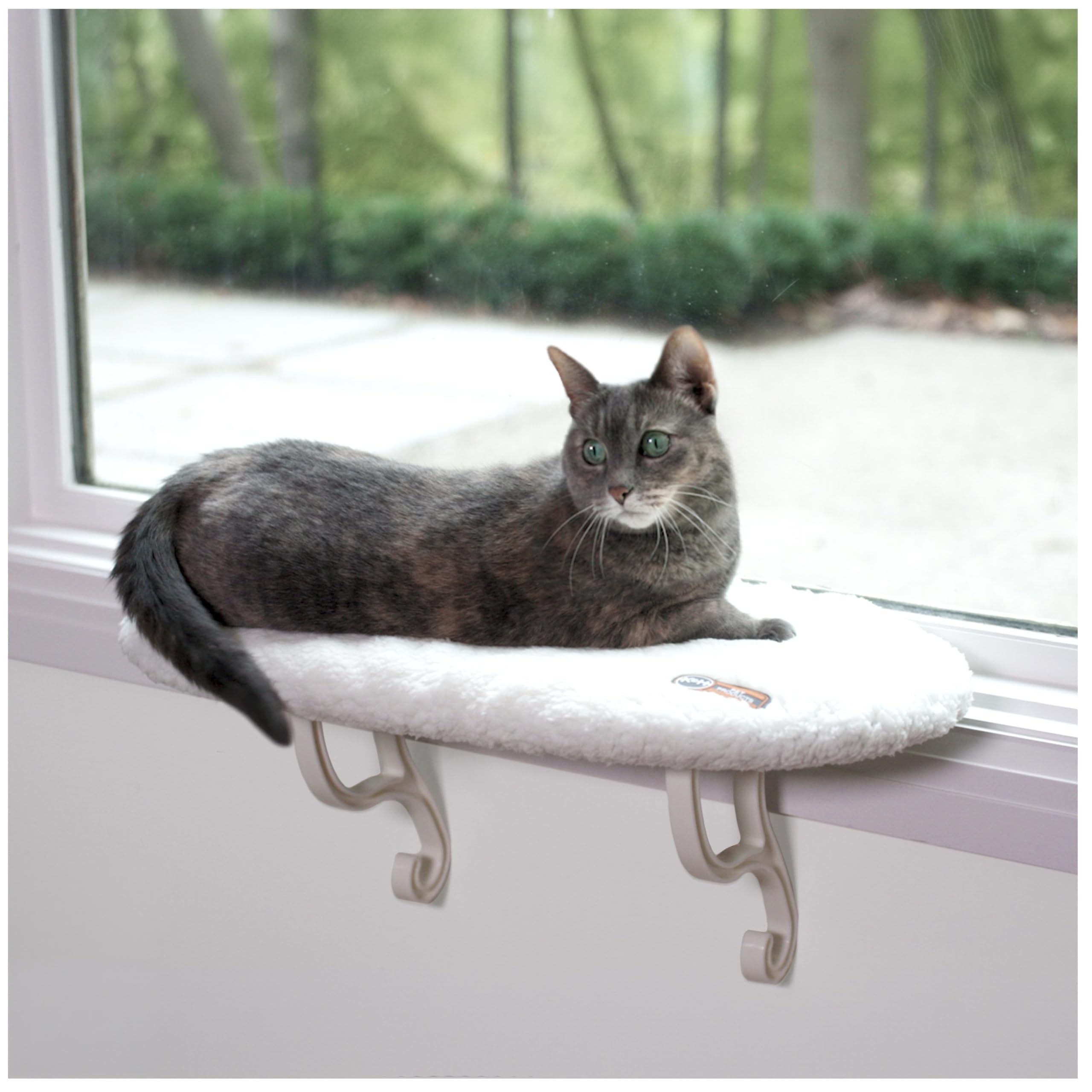 K&H Pet Products Kitty Sill Cat Window Perch for Large Cats, Orthopedic Window Hammock Bed Holds 40LBS, Washable Cover, Kitty Wi