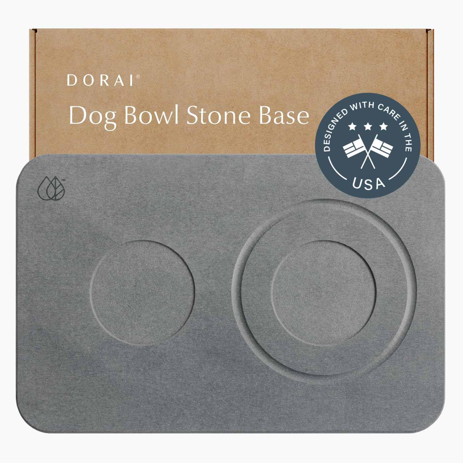 Dorai Home Stone Drying Mat For Dog Bowls - Absorbent Quick-Drying Pet Feeding Mat With Diatomaceous Earth, Non-Slip Base, And W